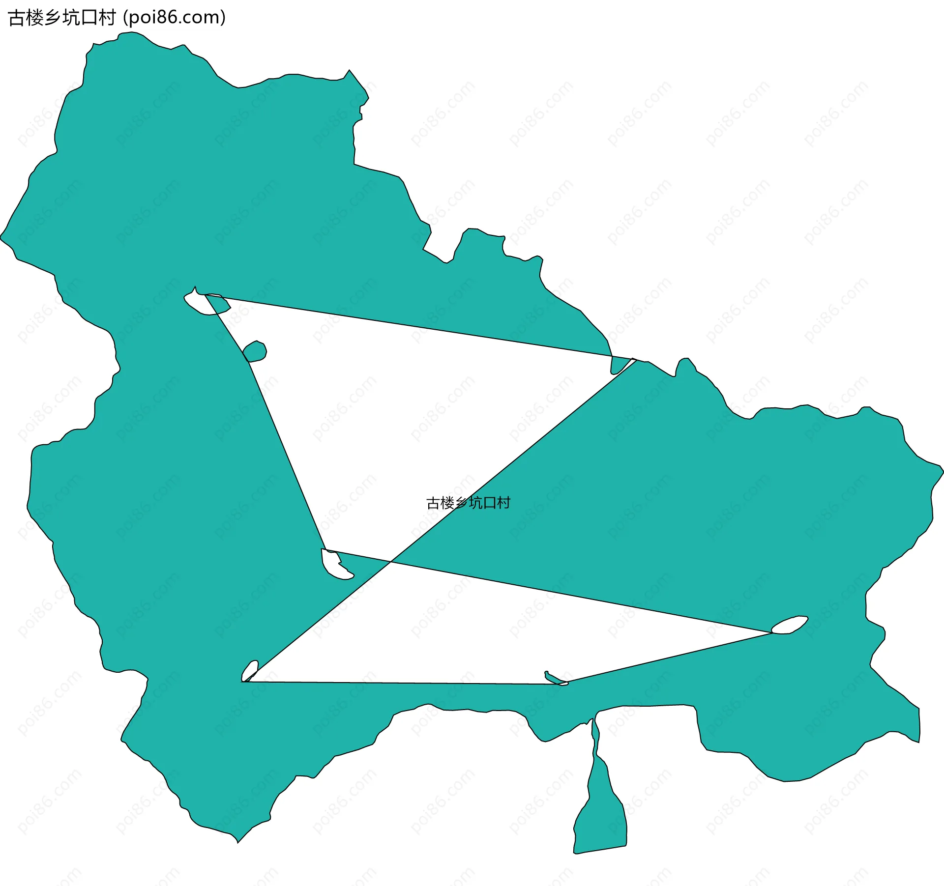古楼乡坑口村边界地图