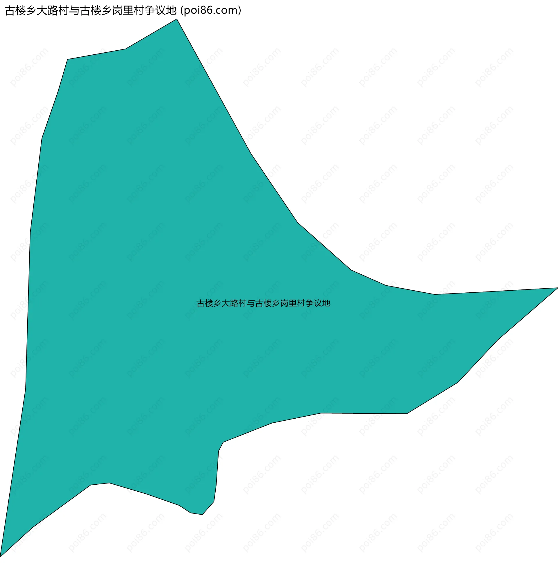 古楼乡大路村与古楼乡岗里村争议地边界地图
