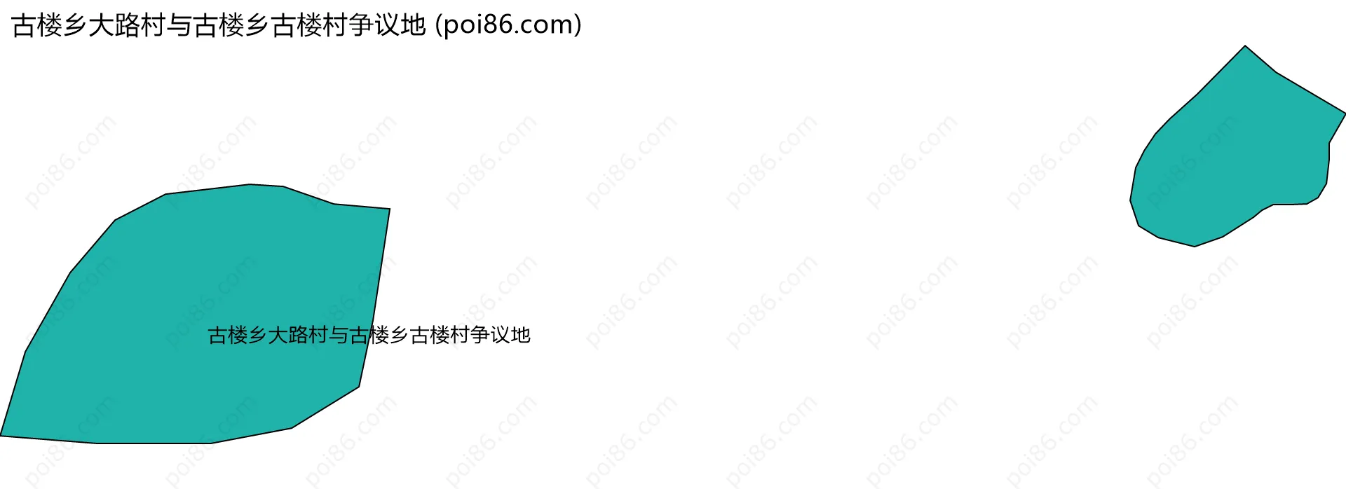 古楼乡大路村与古楼乡古楼村争议地边界地图