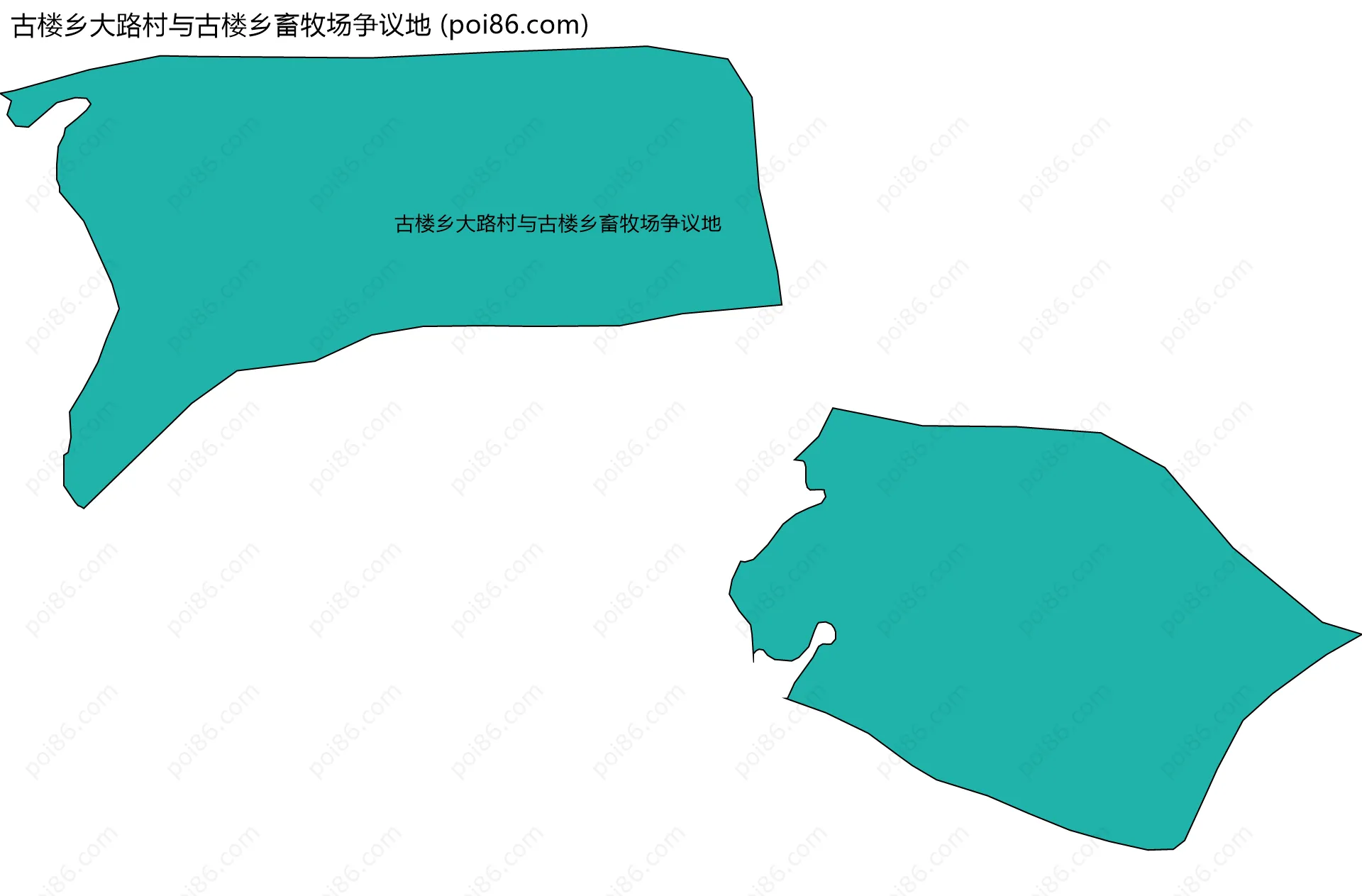 古楼乡大路村与古楼乡畜牧场争议地边界地图