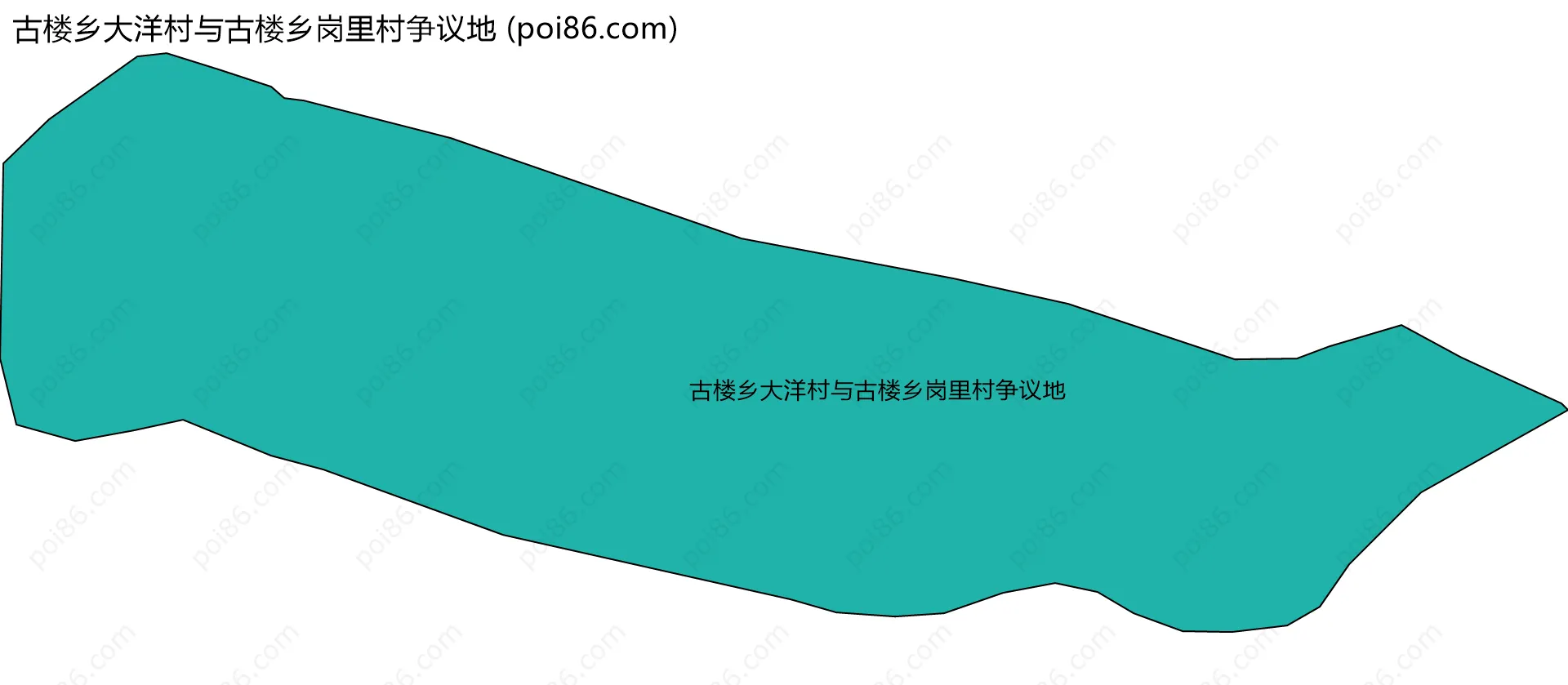 古楼乡大洋村与古楼乡岗里村争议地边界地图