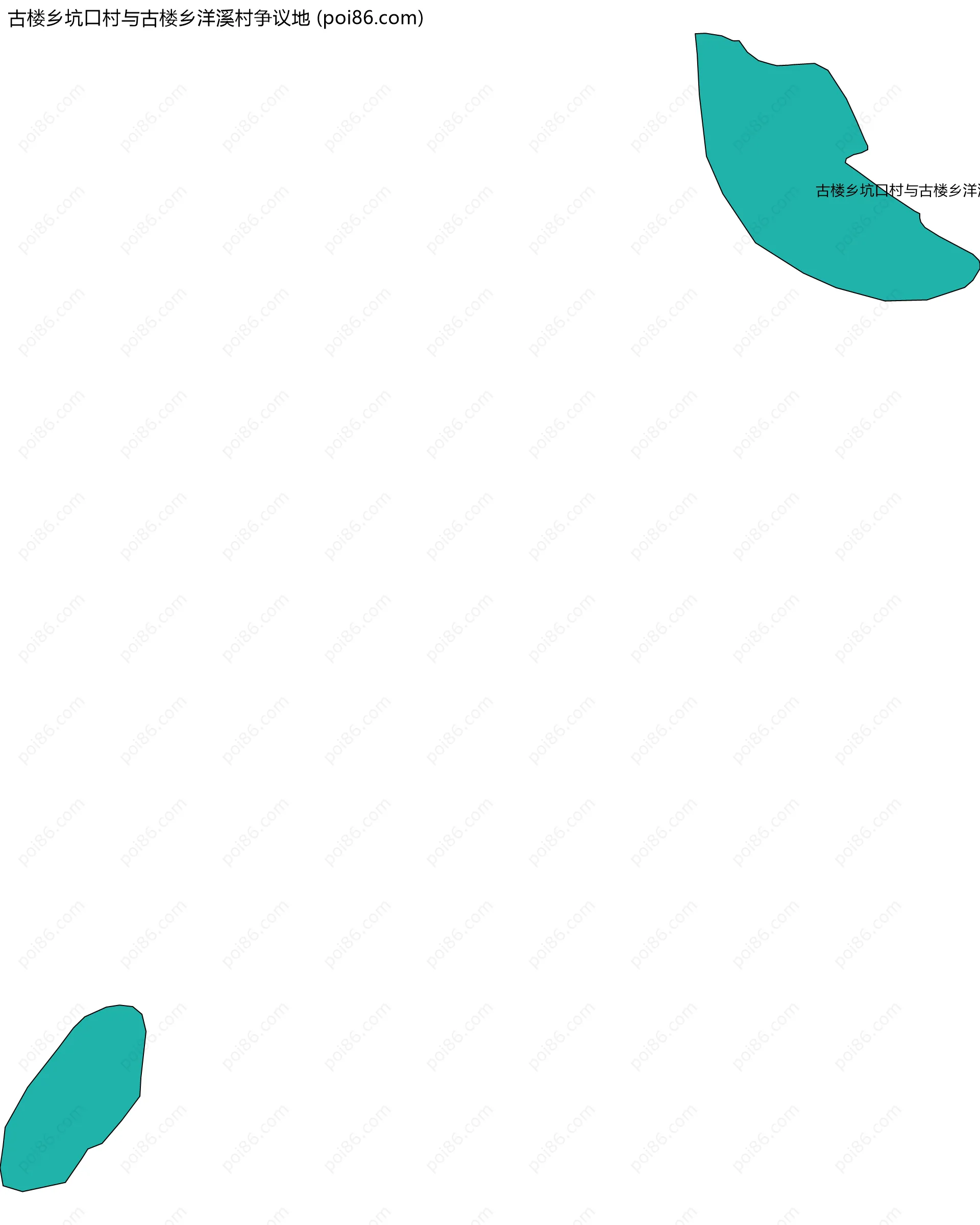 古楼乡坑口村与古楼乡洋溪村争议地边界地图