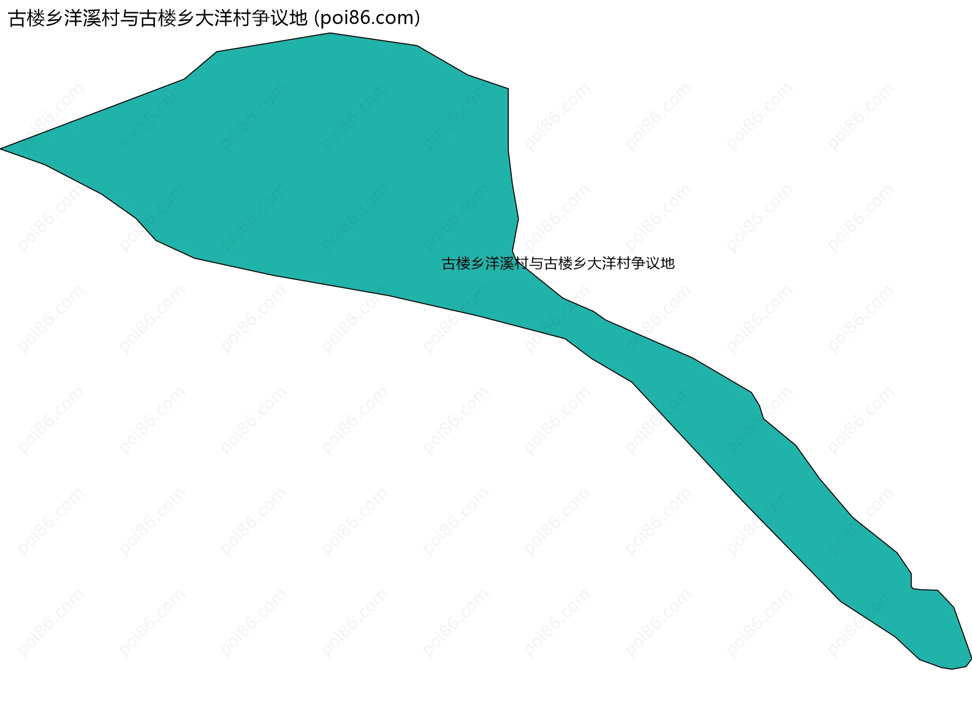 古楼乡洋溪村与古楼乡大洋村争议地边界地图