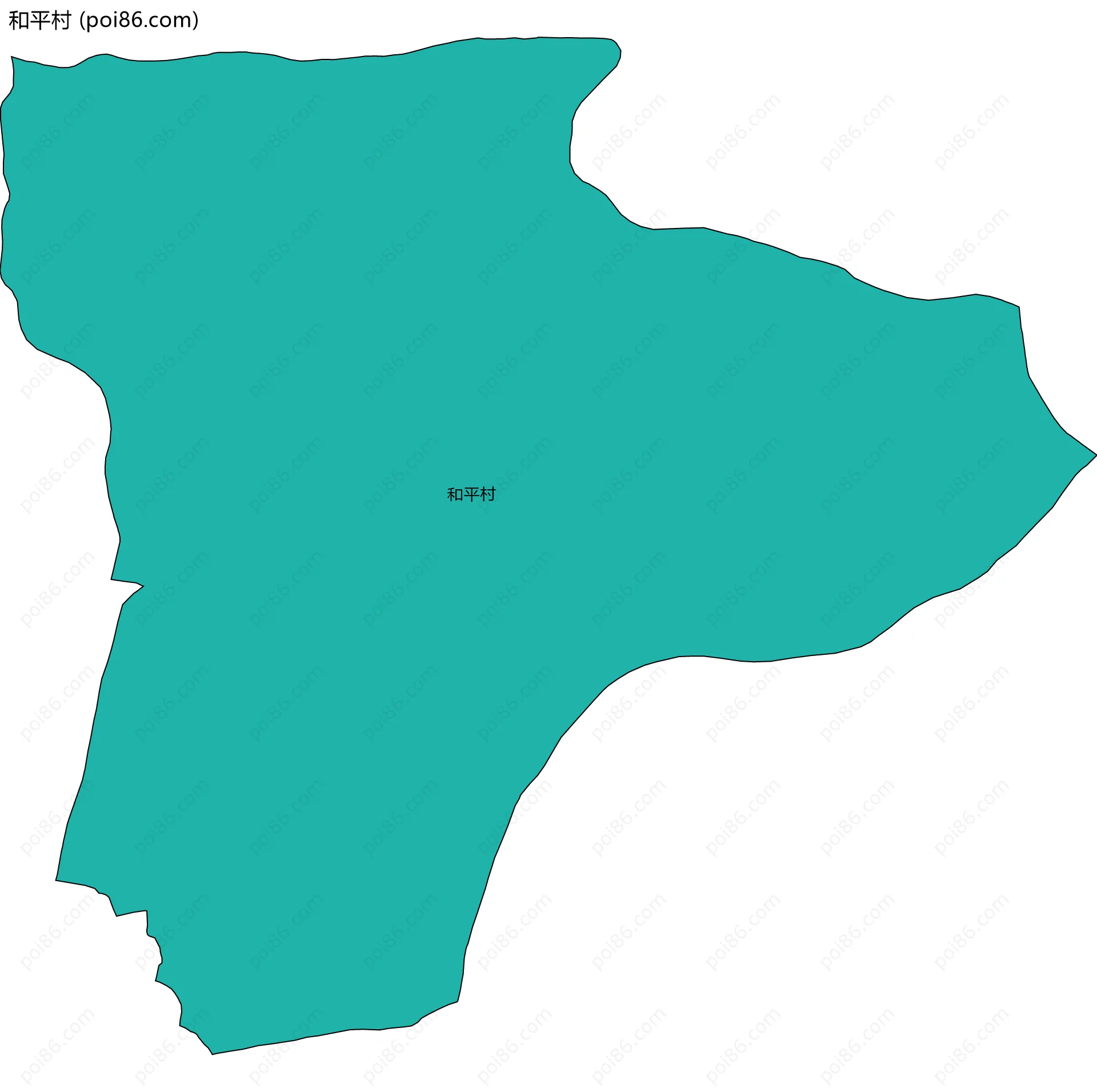 和平村边界地图
