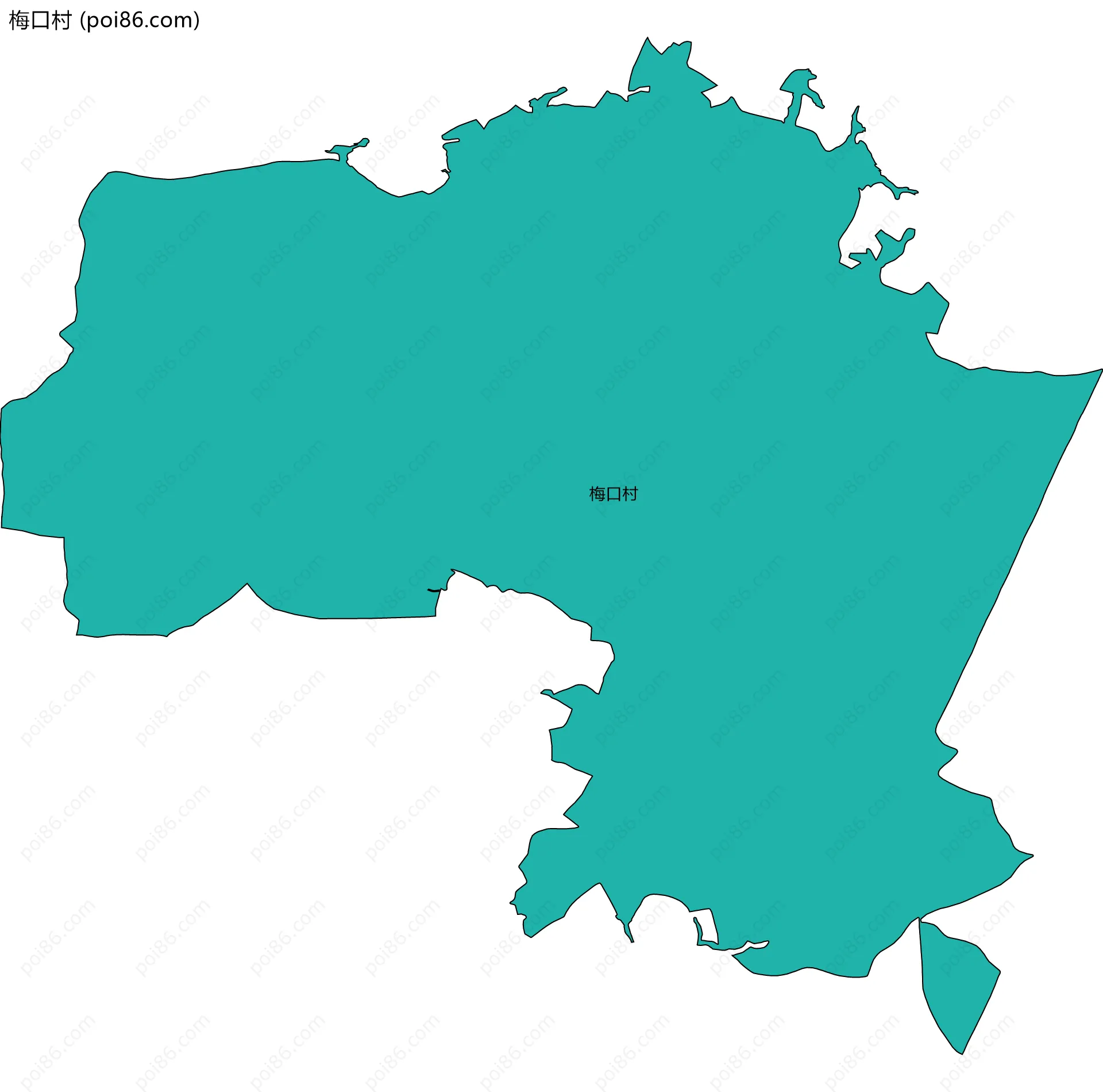 梅口村边界地图