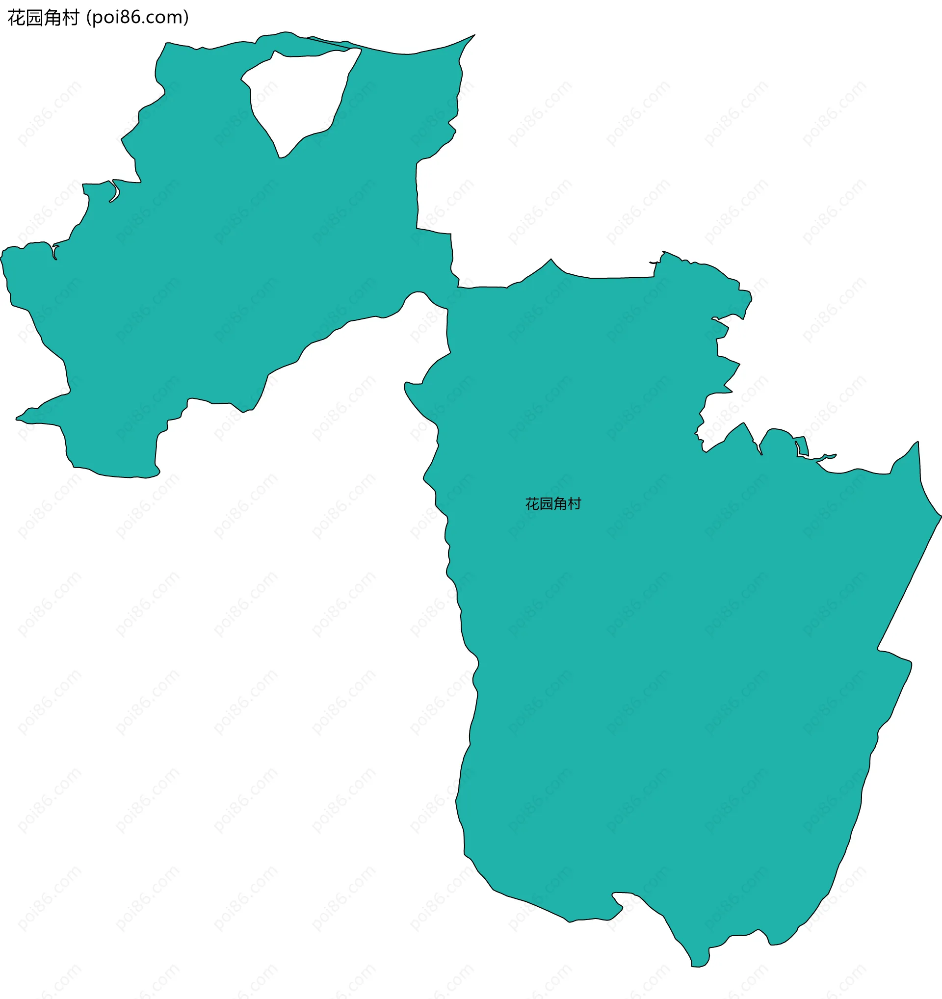 花园角村边界地图