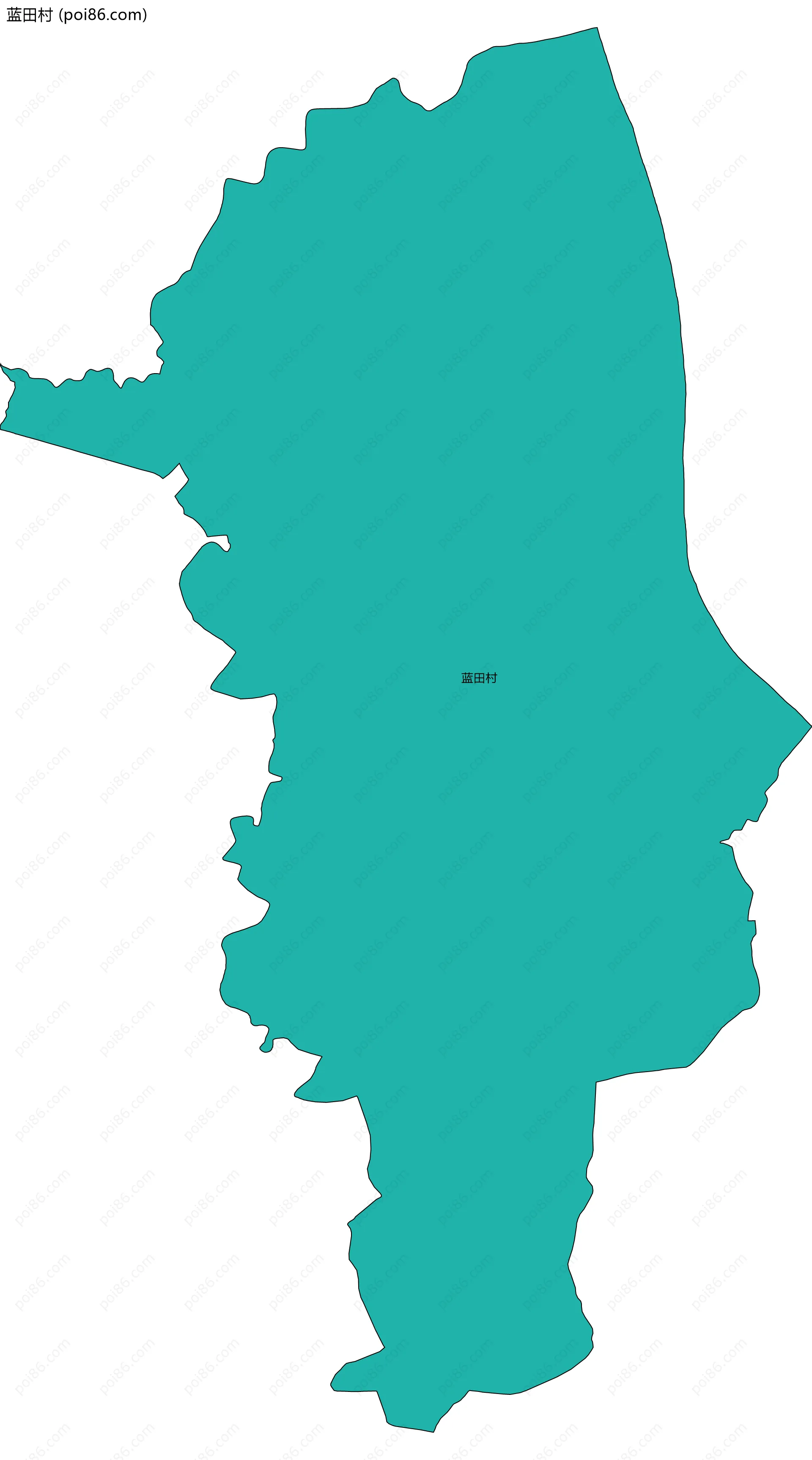 蓝田村边界地图