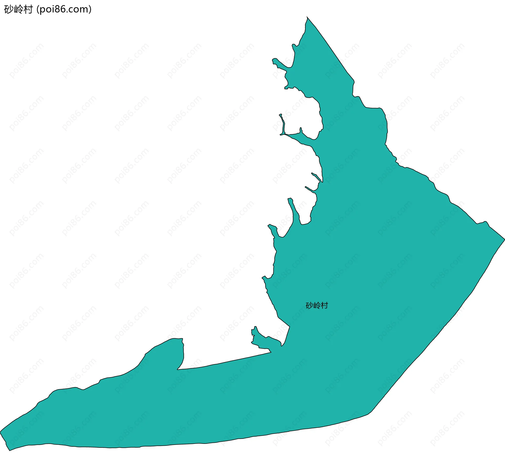 砂岭村边界地图