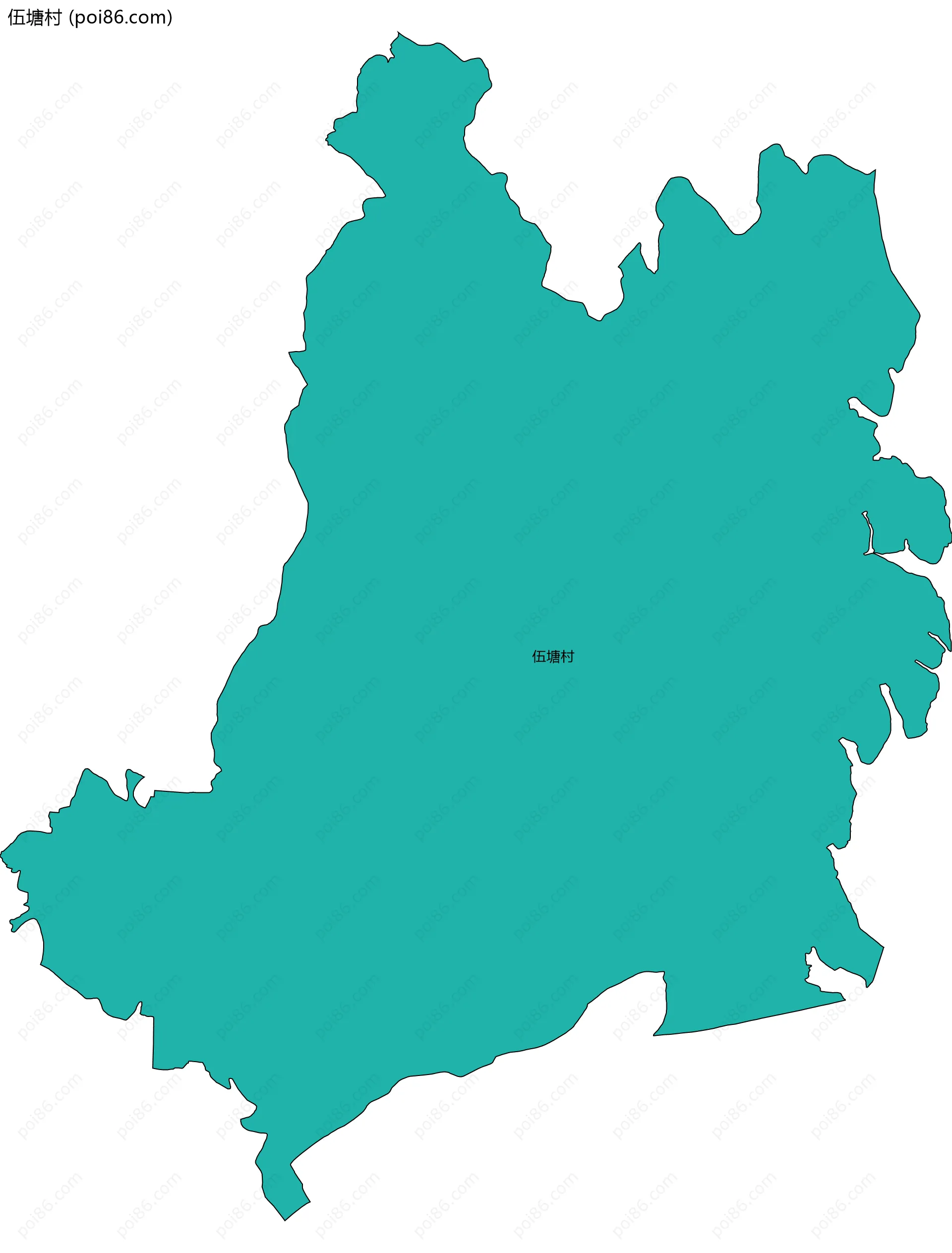 伍塘村边界地图