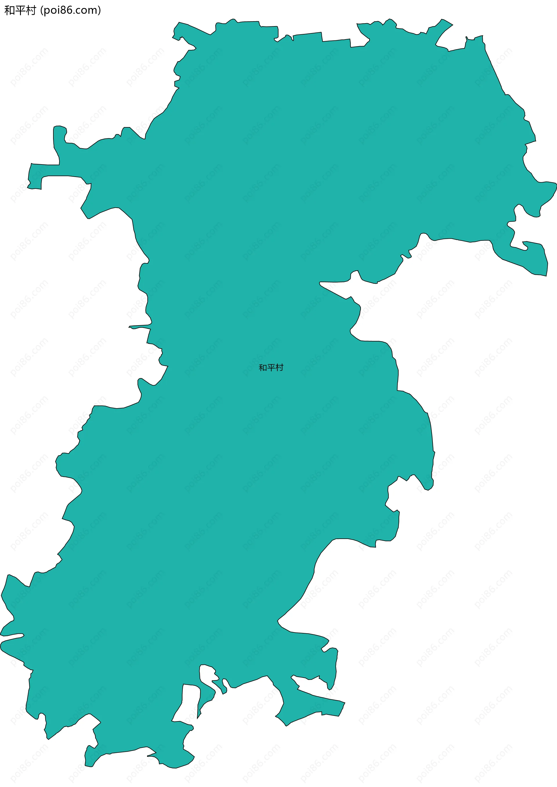 和平村边界地图