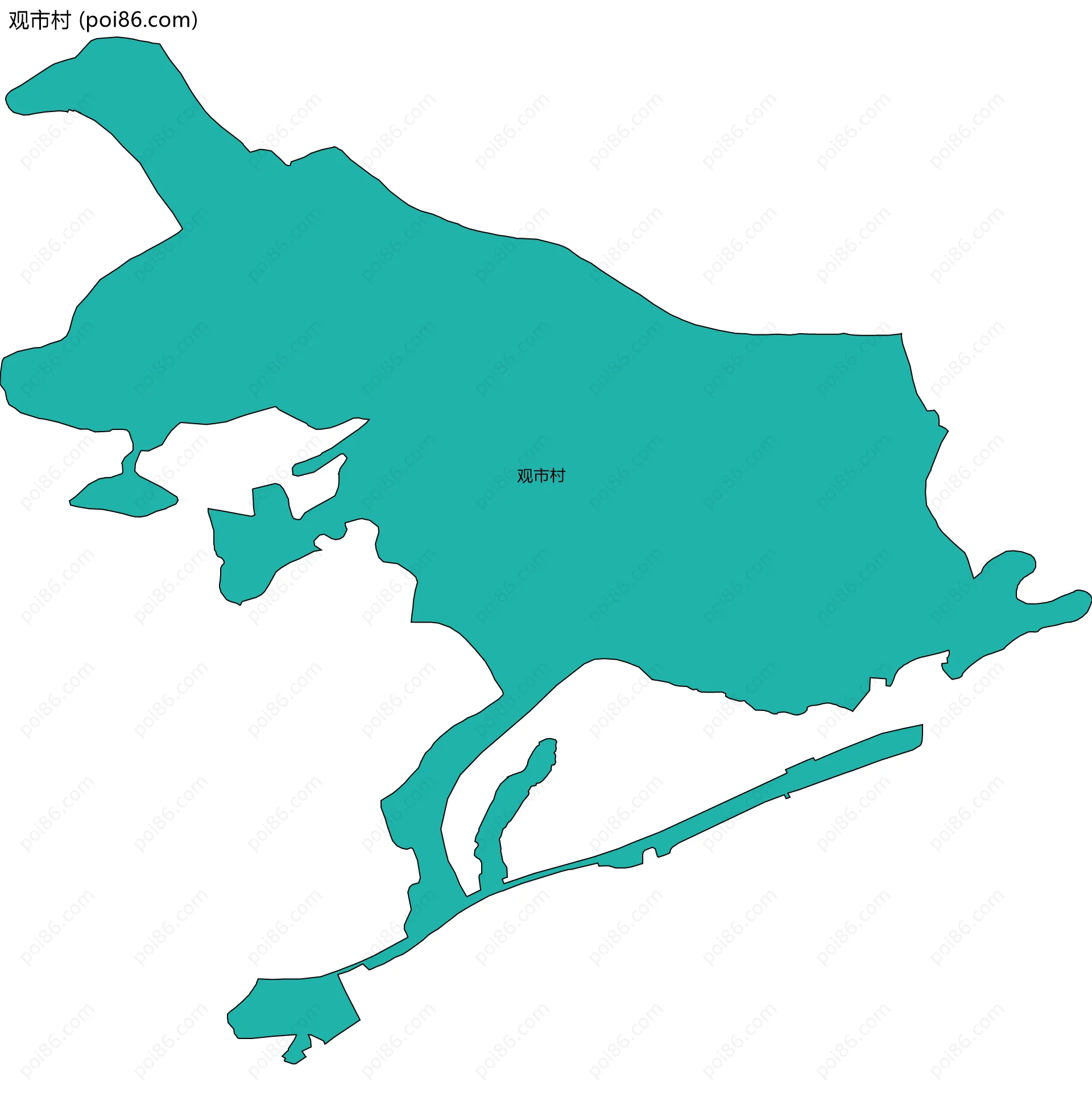 观市村边界地图