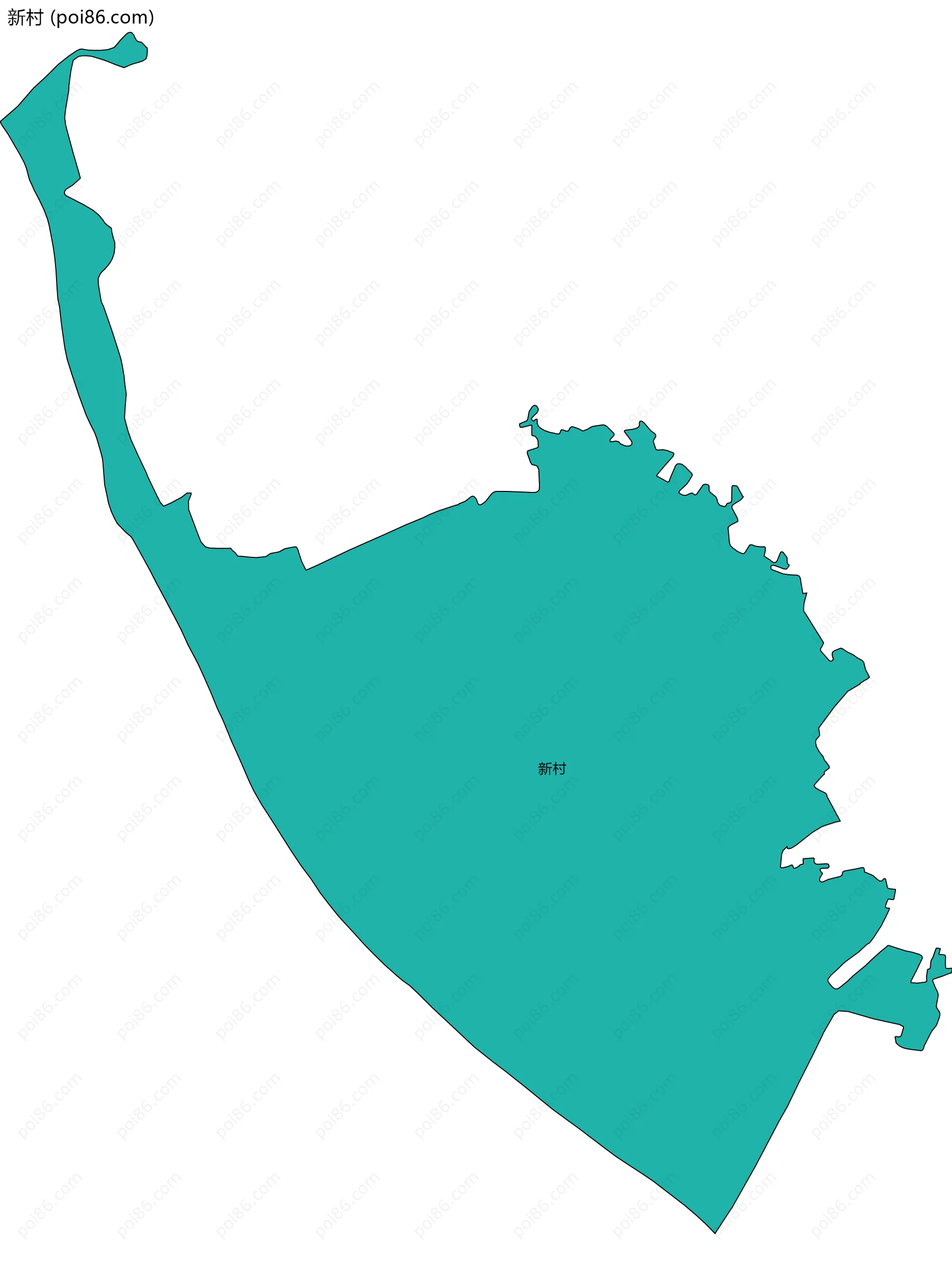 新村边界地图