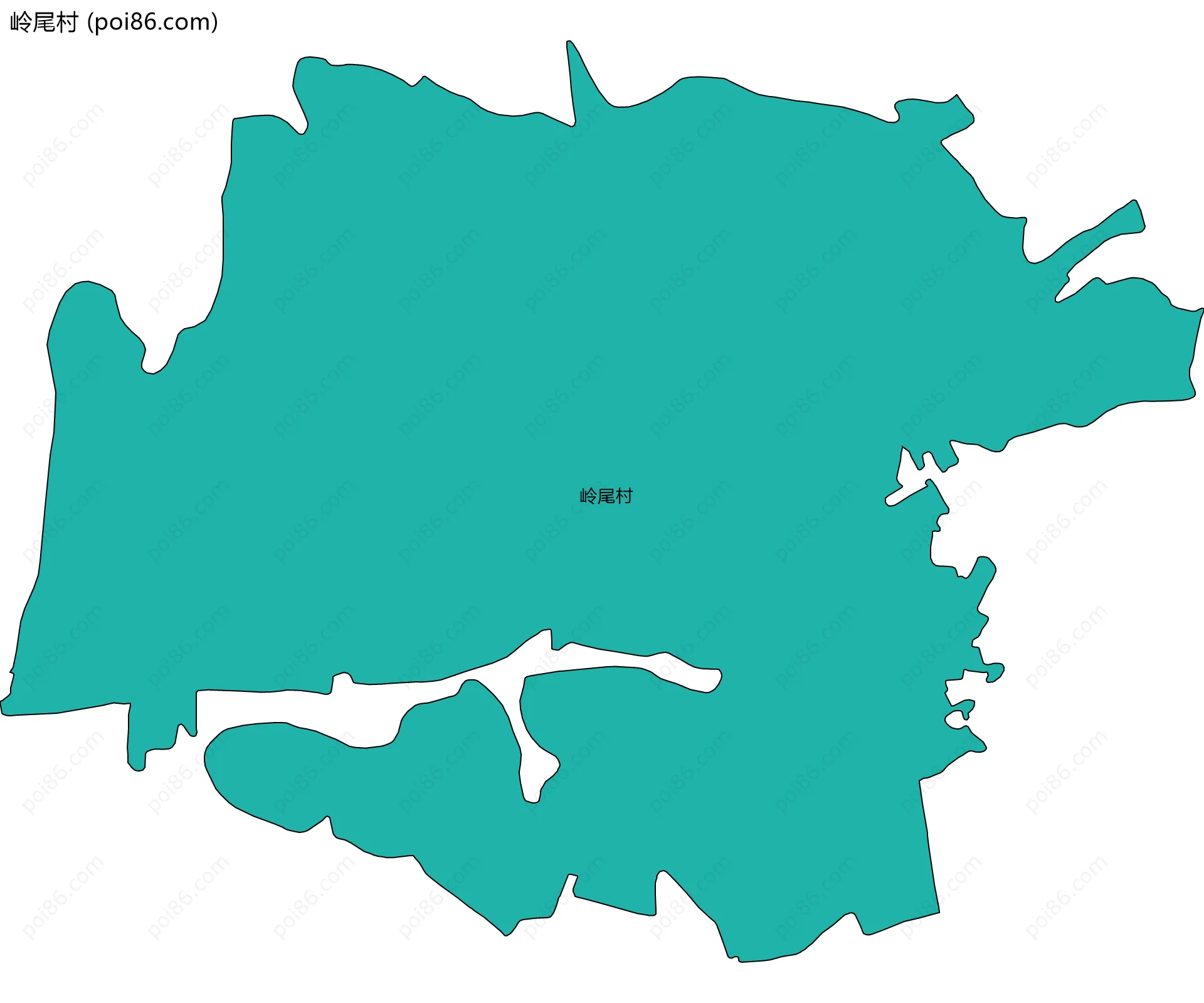 岭尾村边界地图