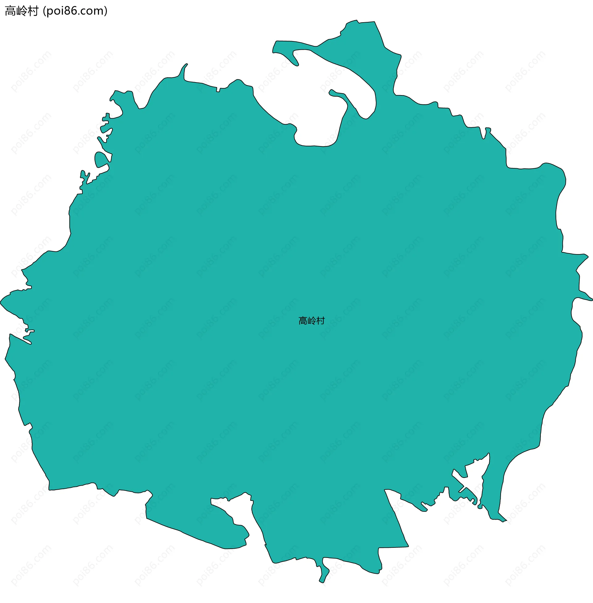 高岭村边界地图