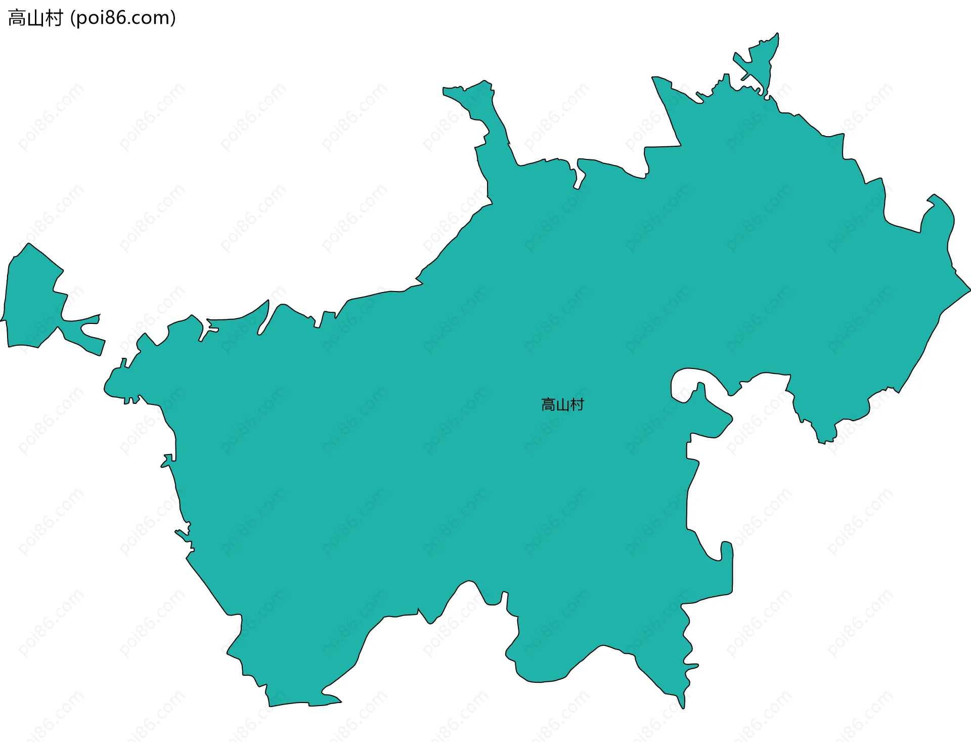 高山村边界地图