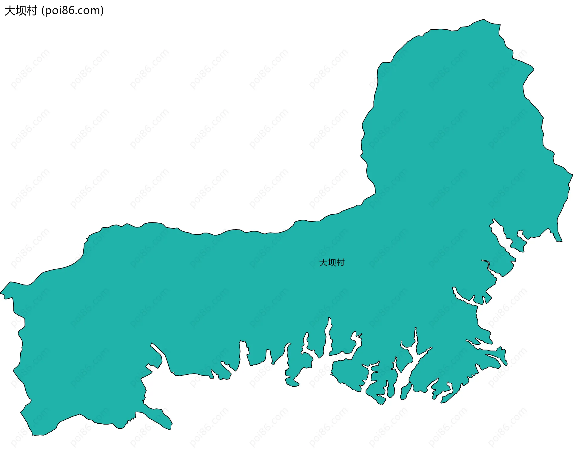 大坝村边界地图