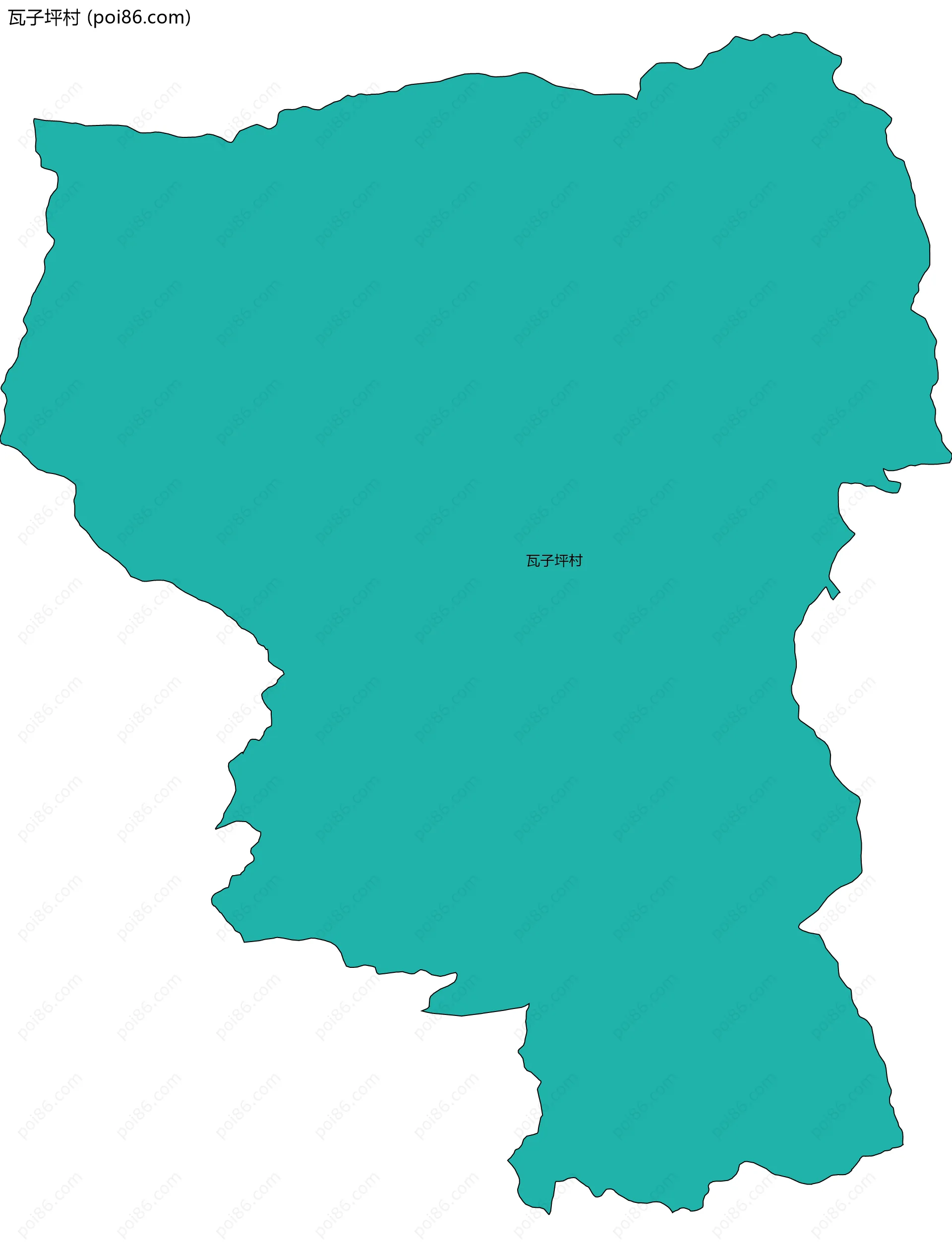 瓦子坪村边界地图