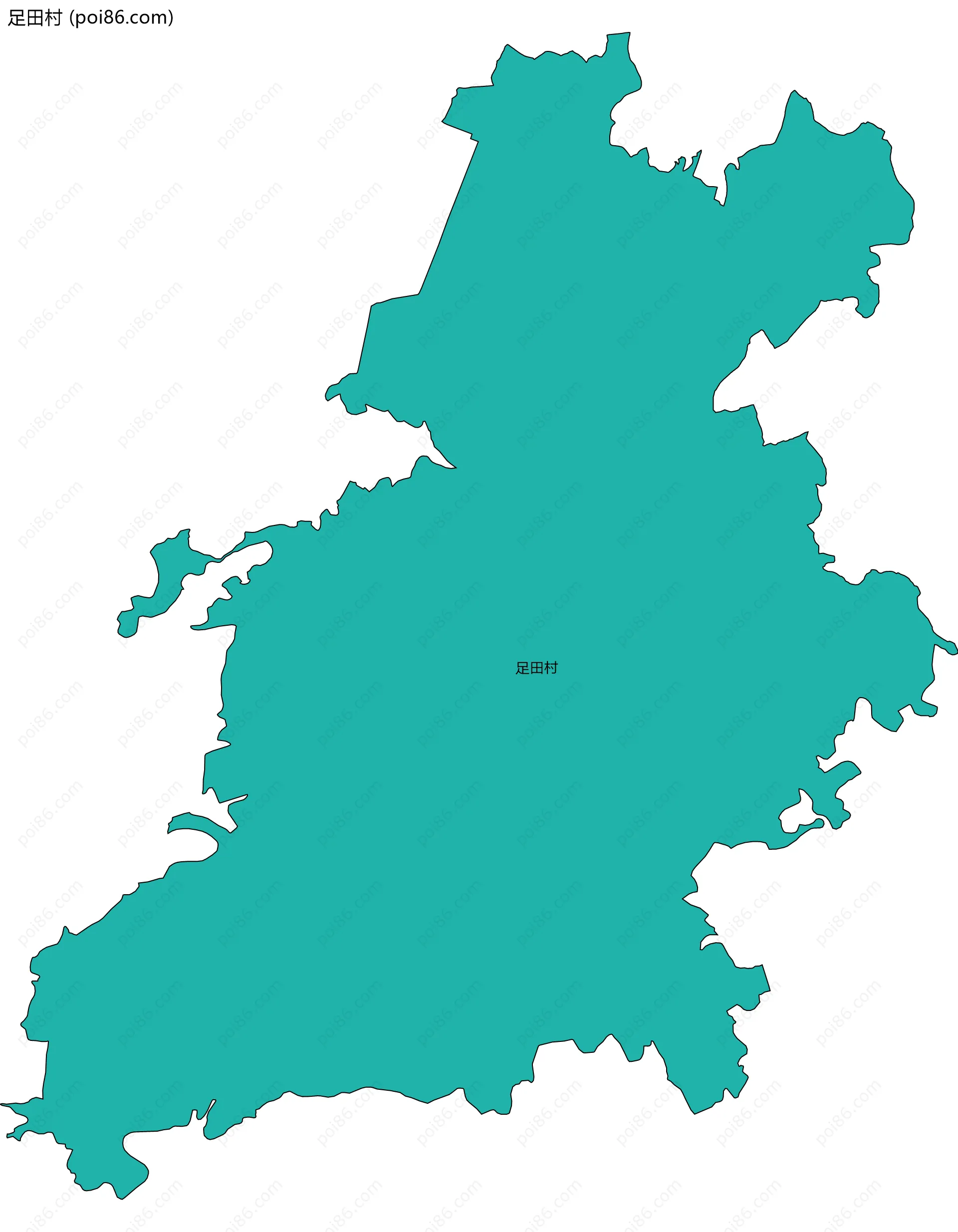 足田村边界地图