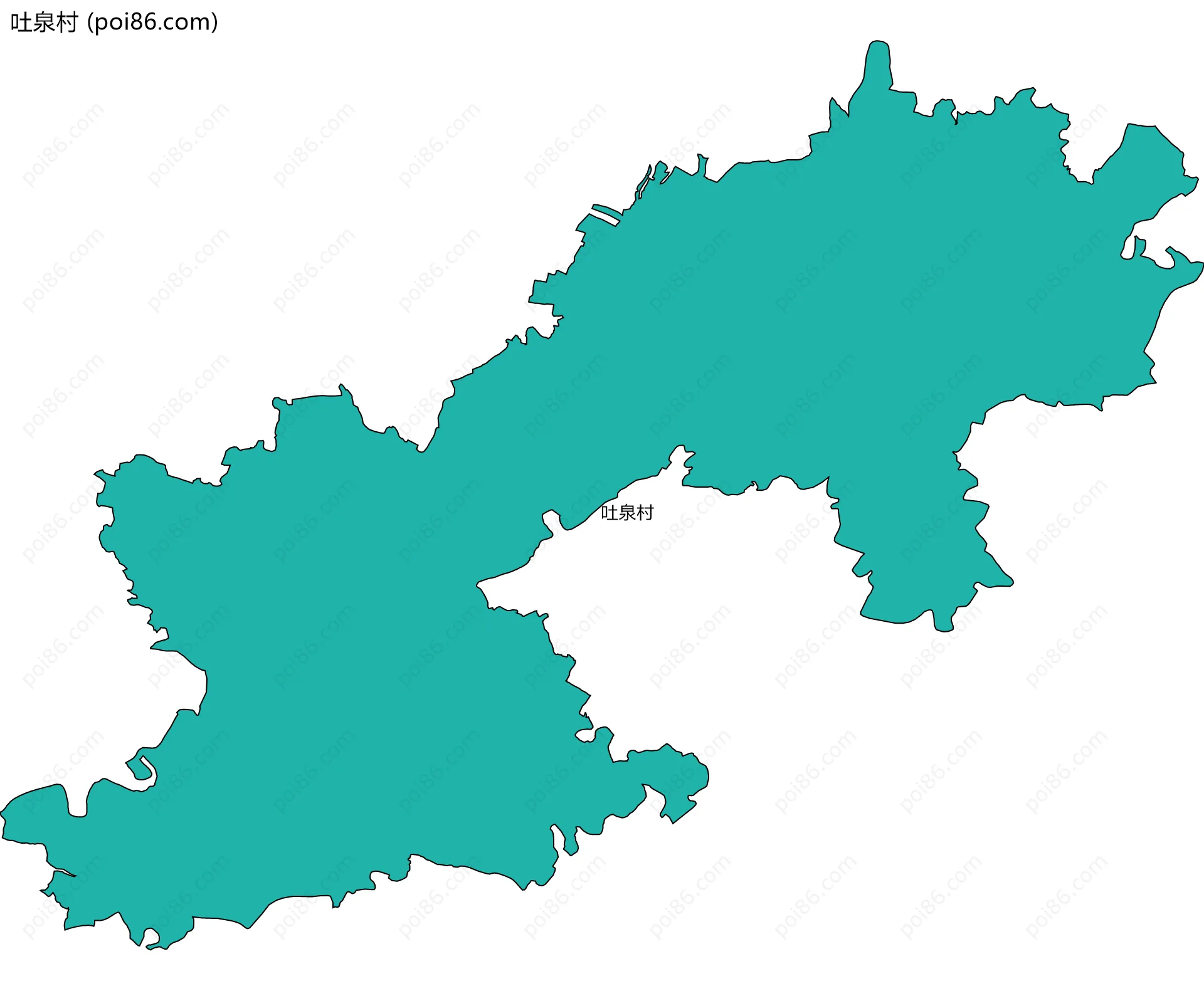 吐泉村边界地图