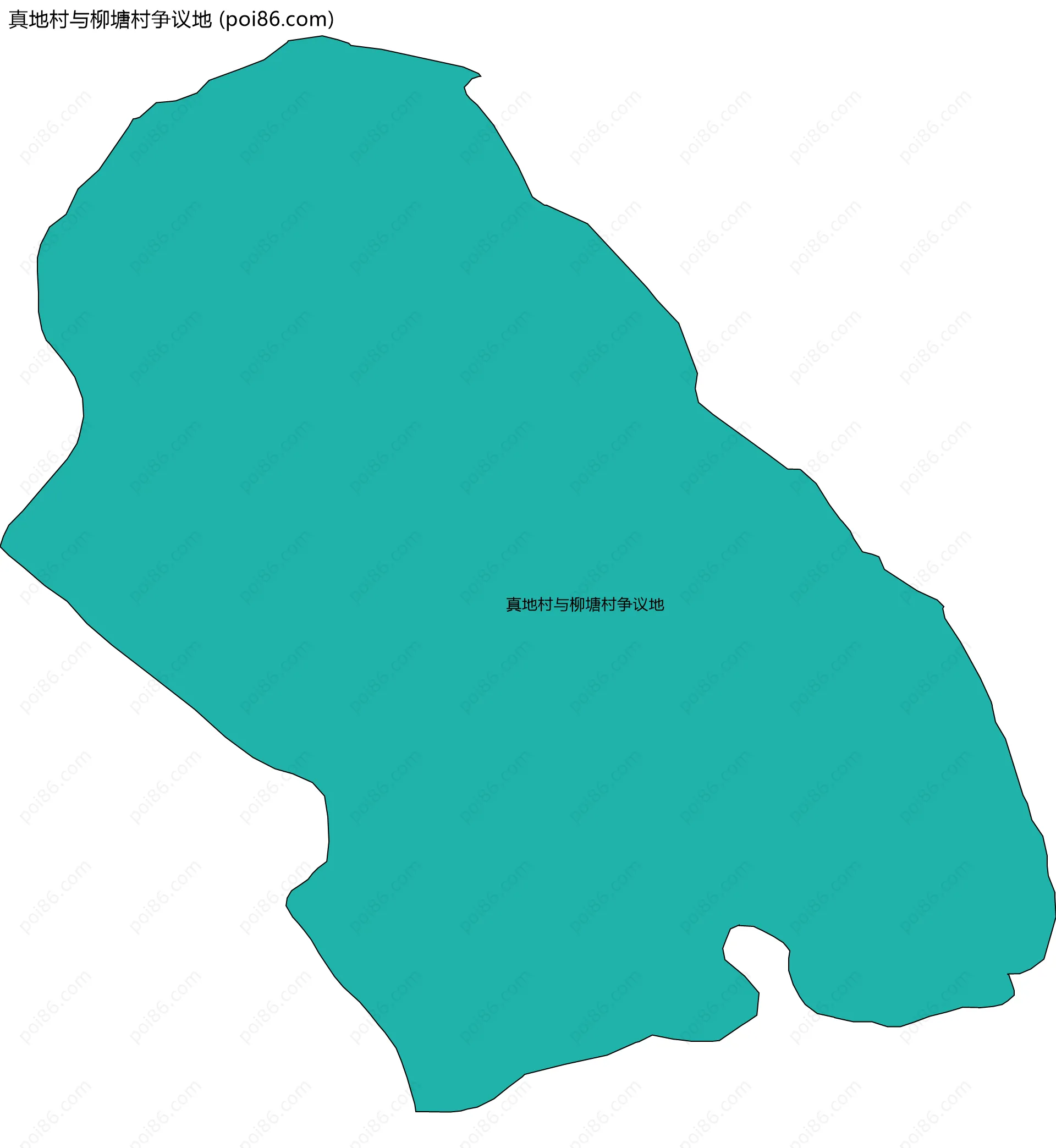 真地村与柳塘村争议地边界地图