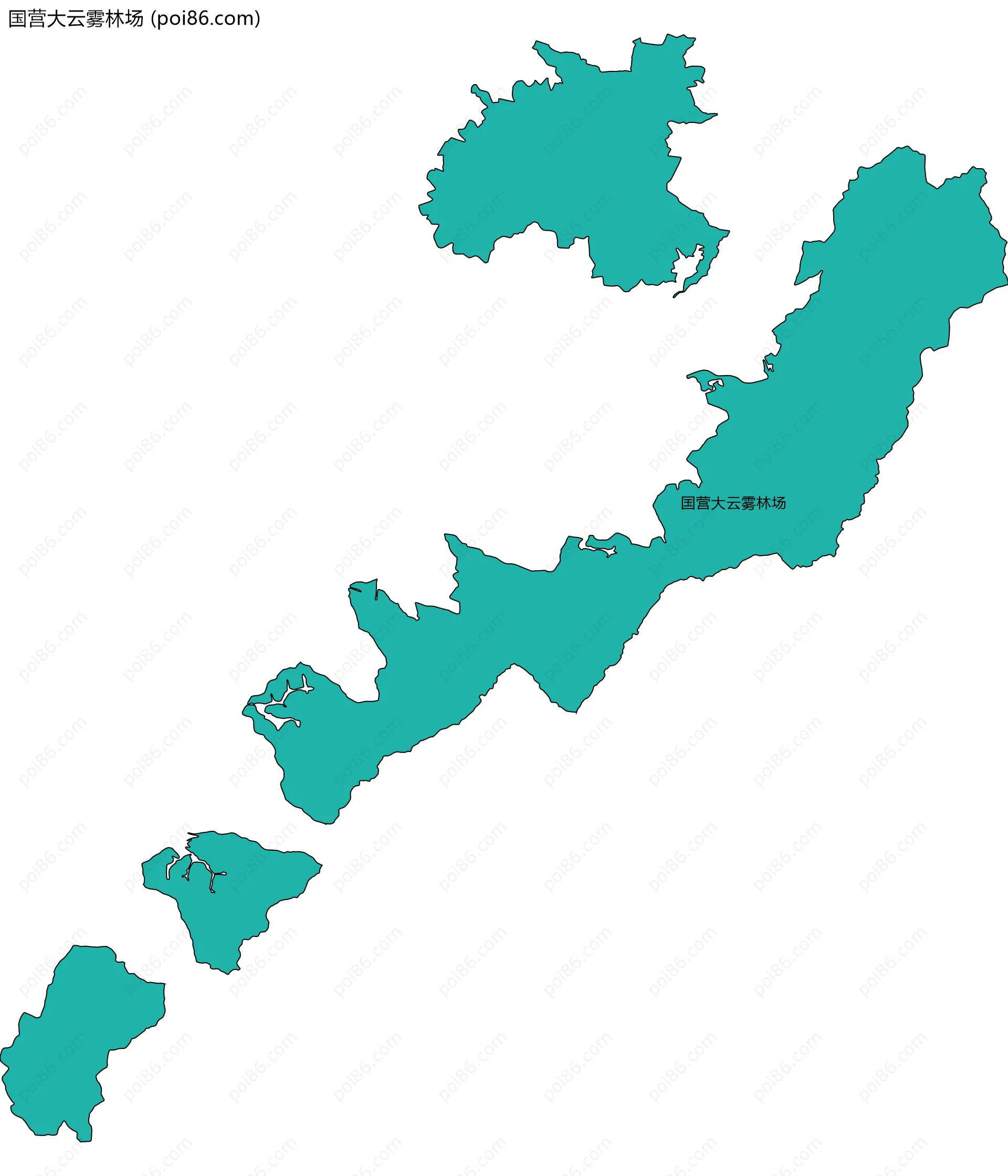 国营大云雾林场边界地图