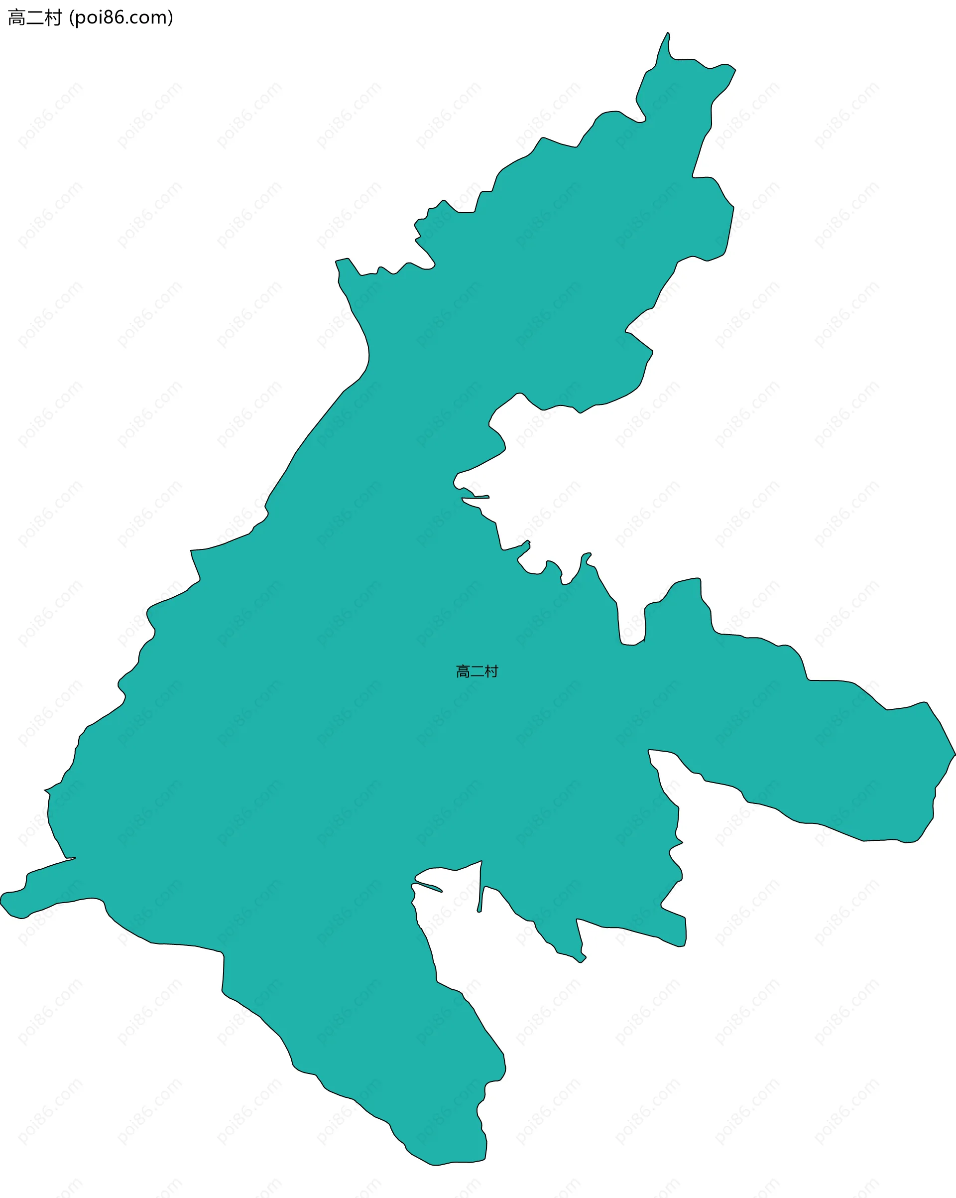 高二村边界地图