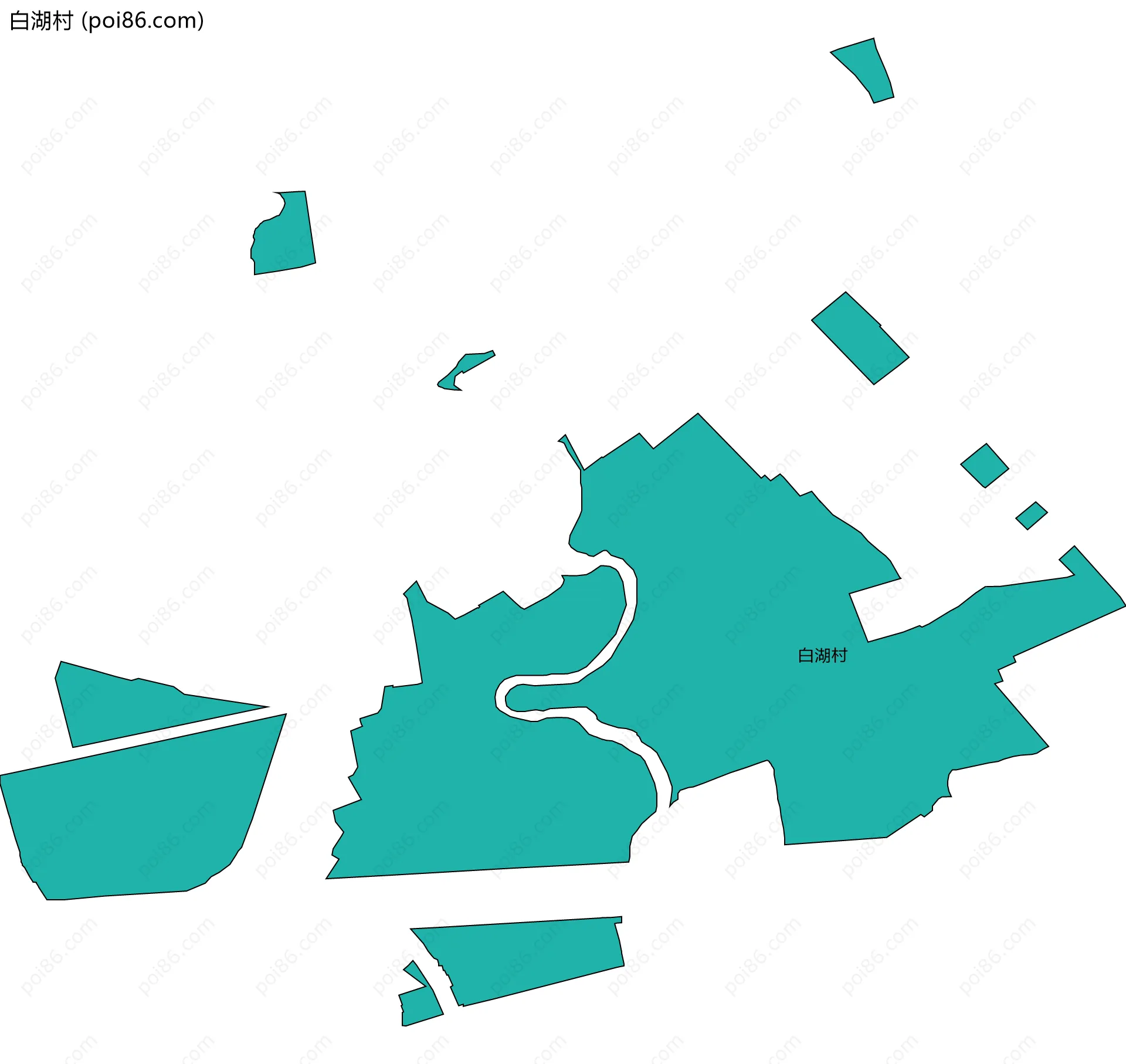 白湖村边界地图