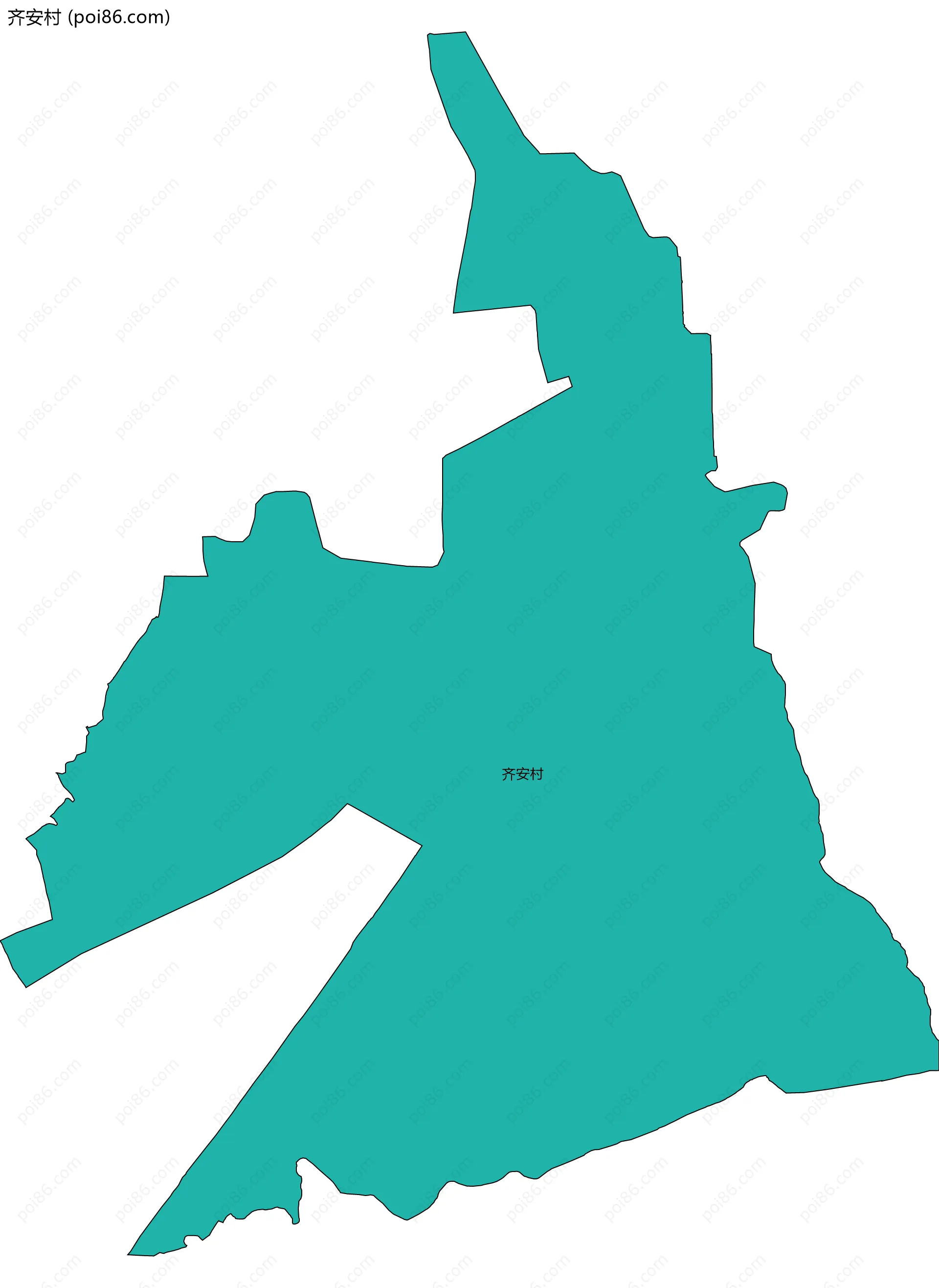 齐安村边界地图