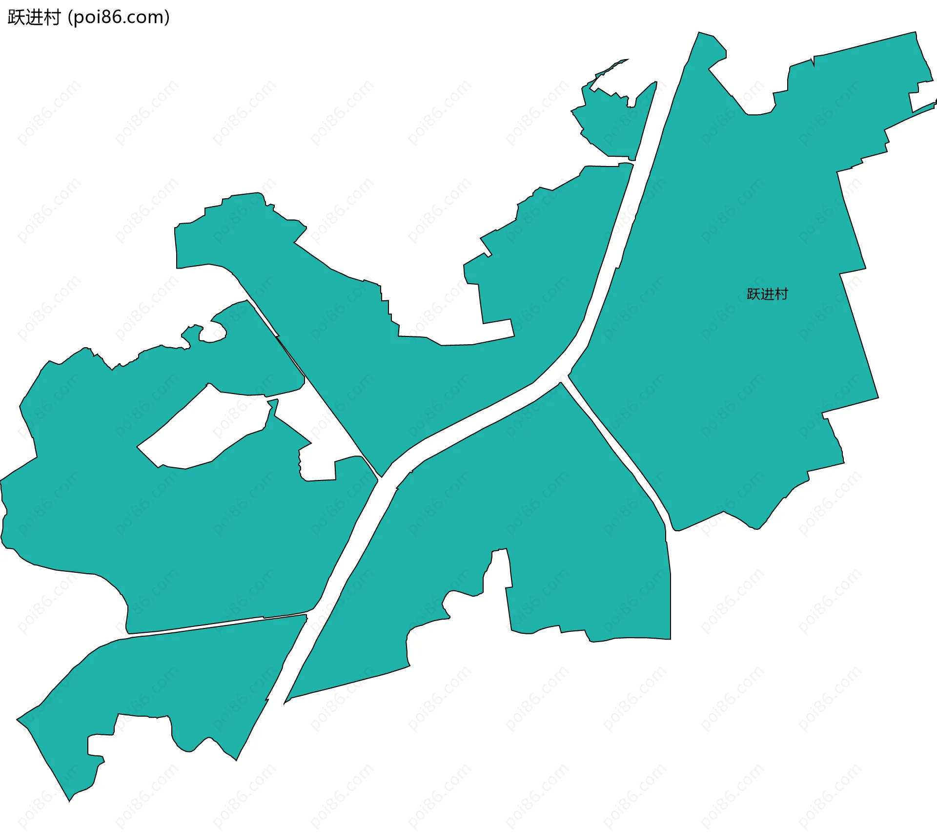跃进村边界地图