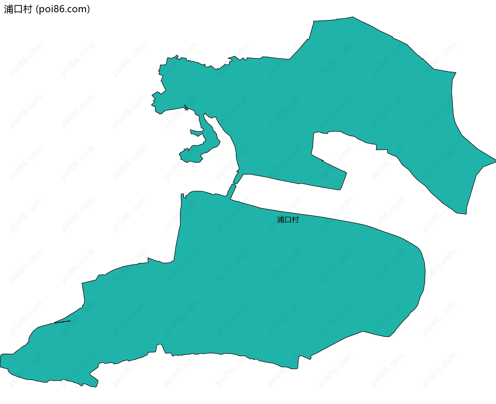 浦口村边界地图