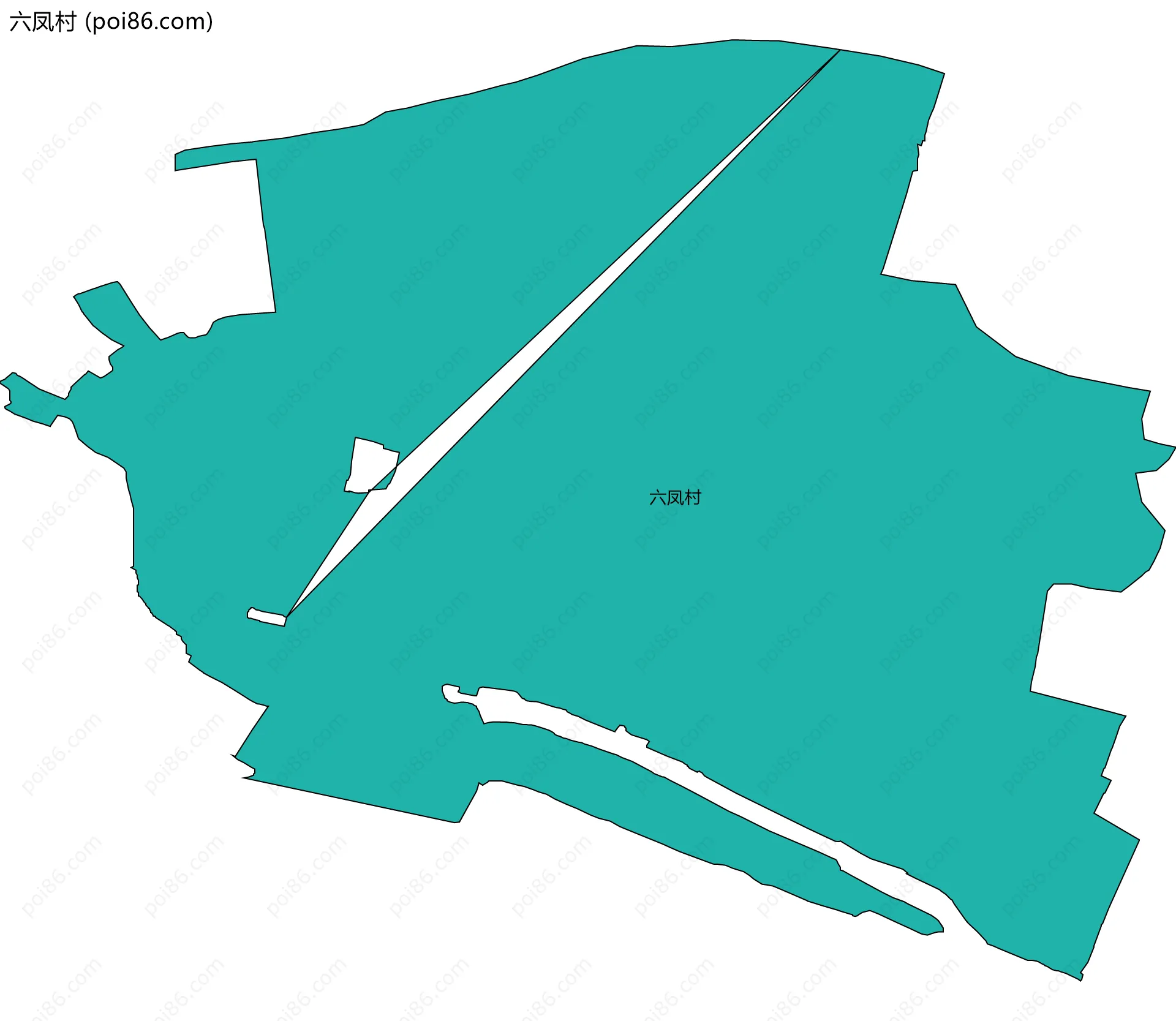 六凤村边界地图