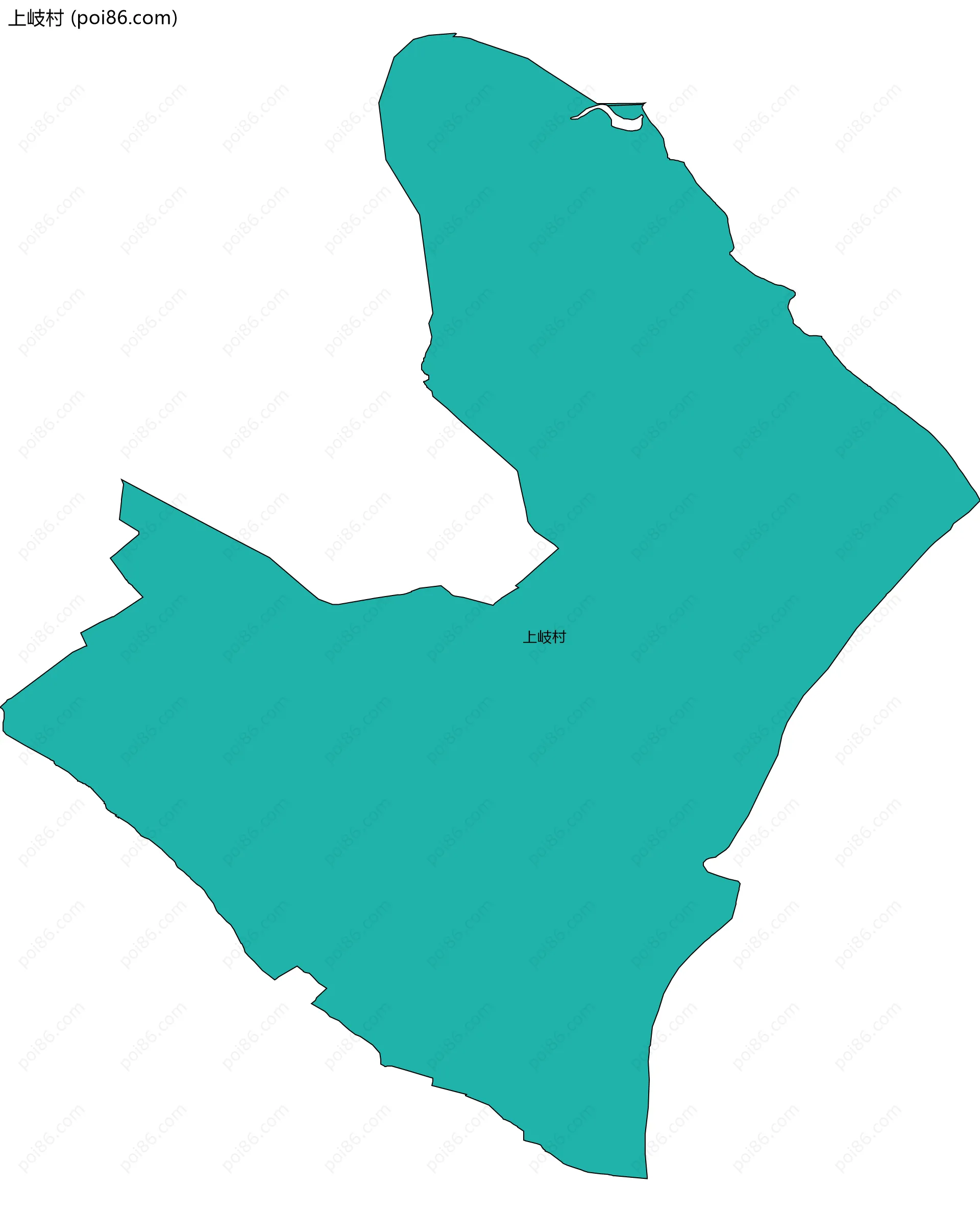 上岐村边界地图