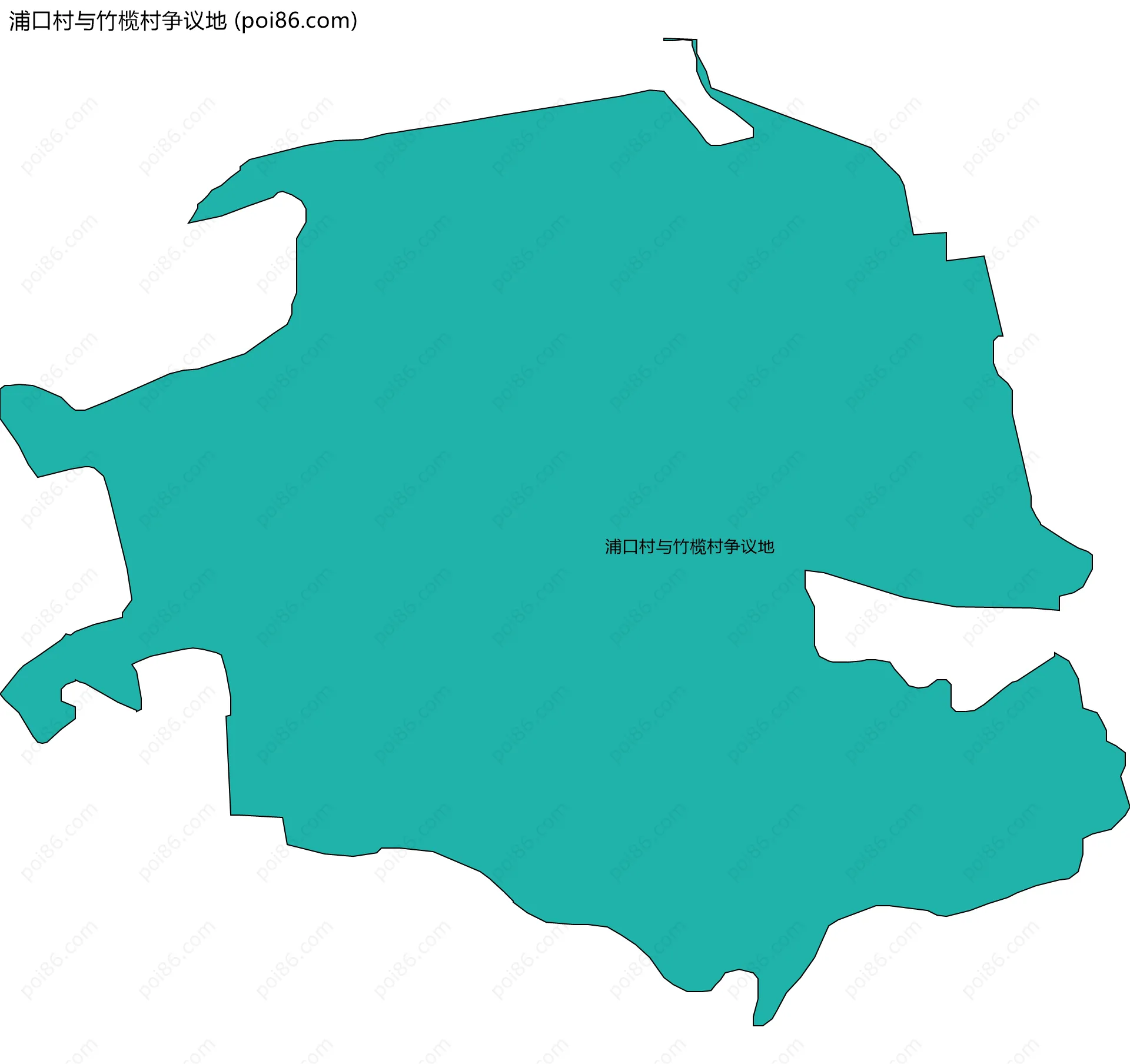 浦口村与竹榄村争议地边界地图