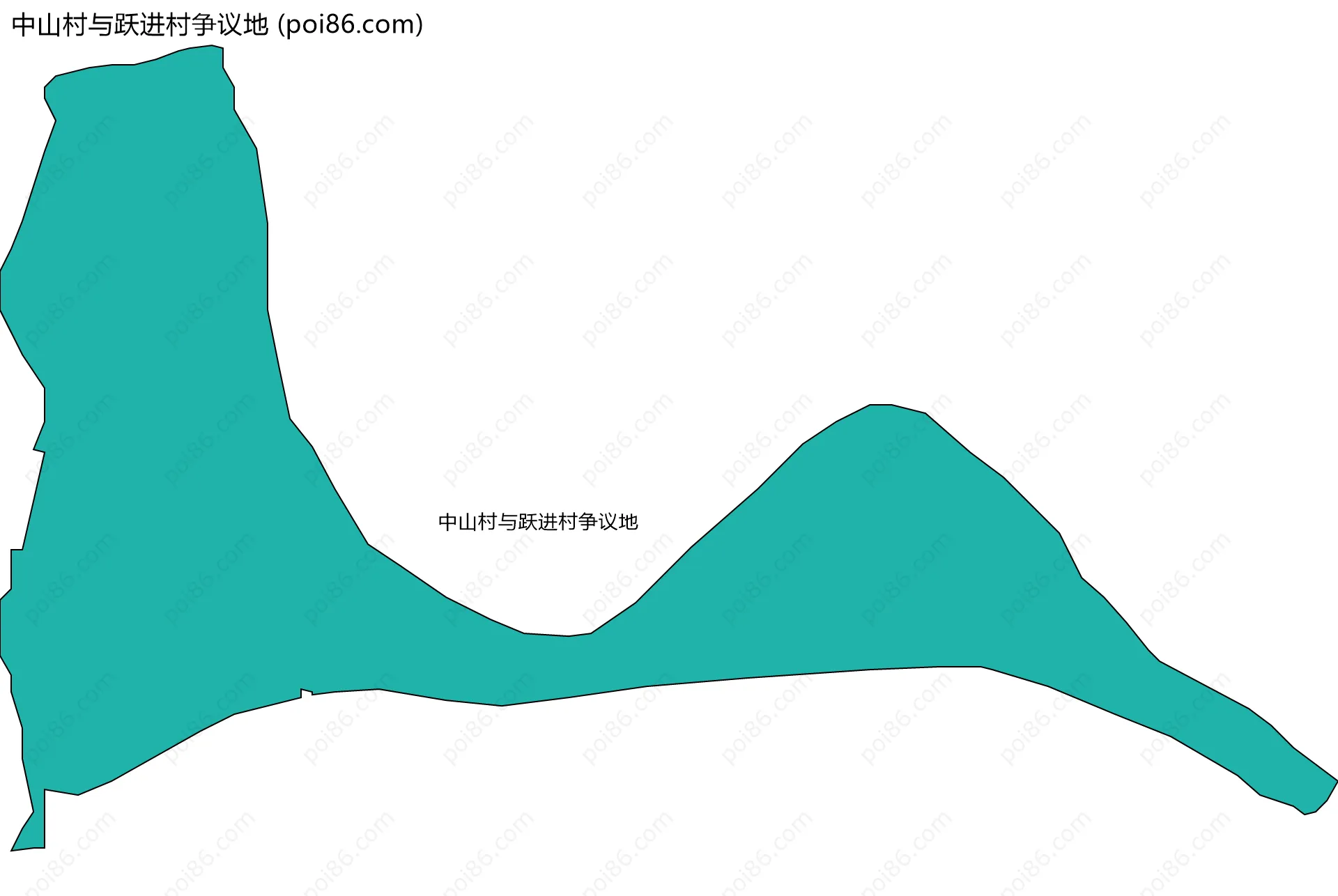 中山村与跃进村争议地边界地图