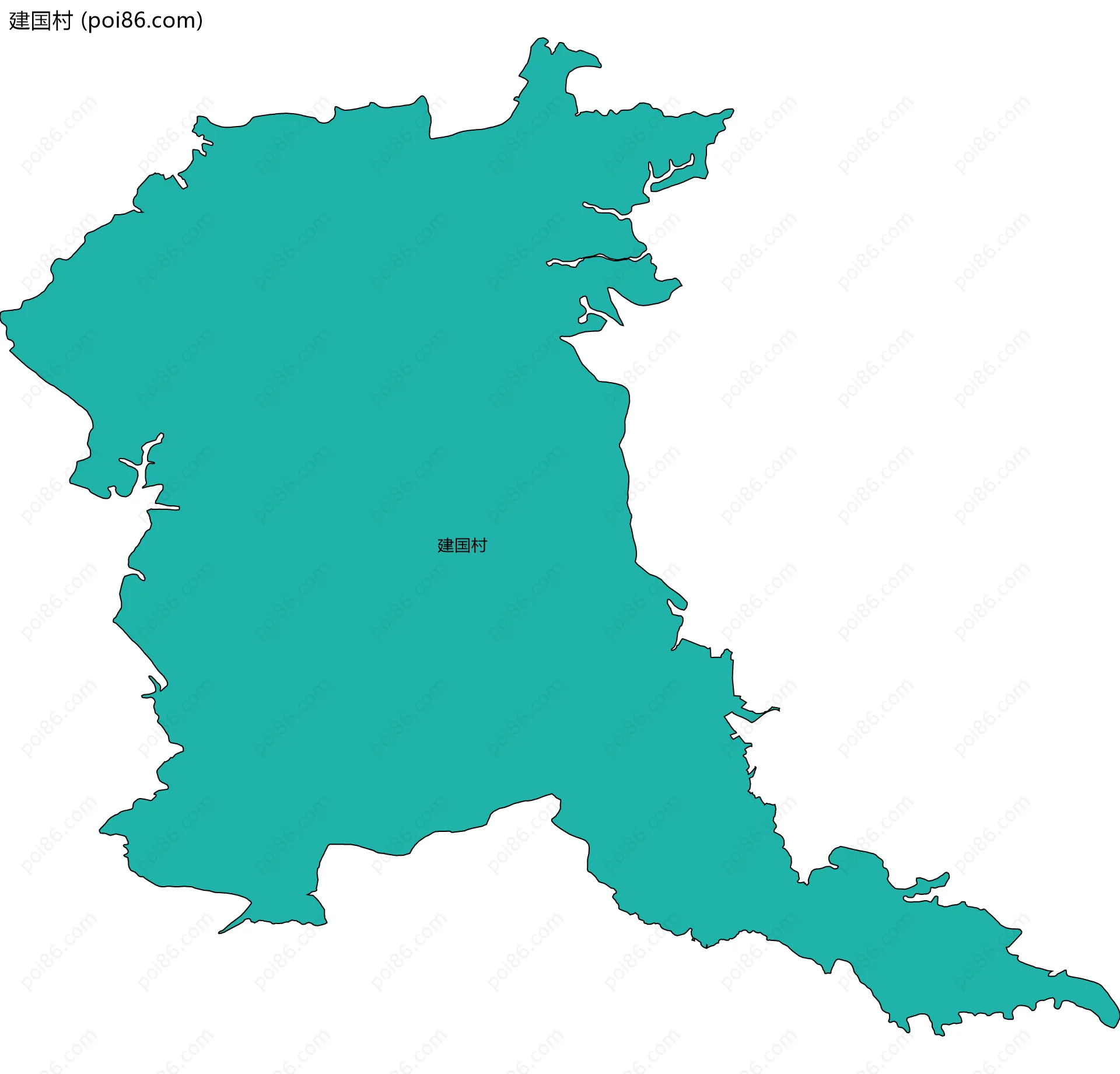 建国村边界地图