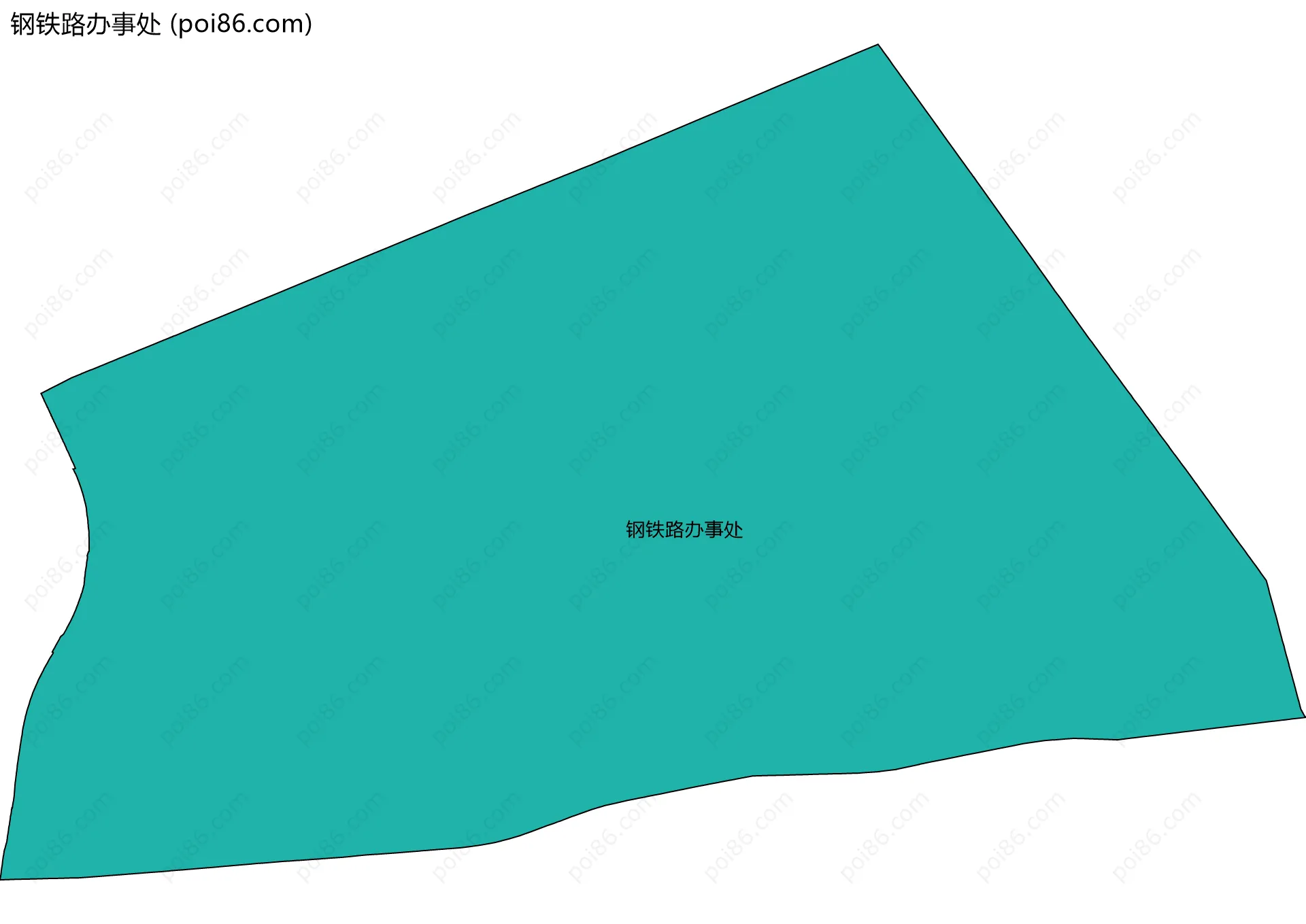 钢铁路办事处边界地图(五级行政区划)