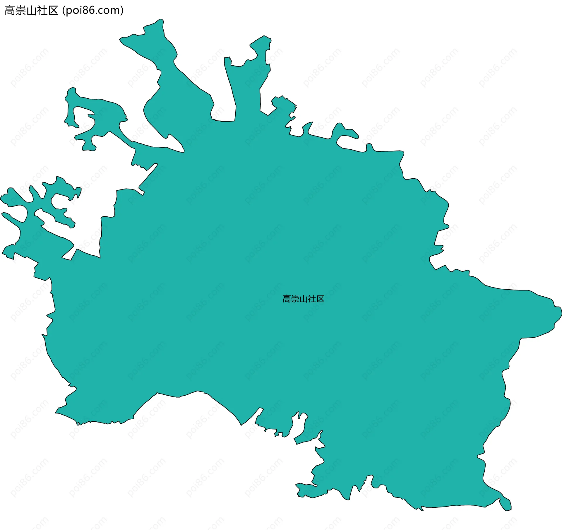 高崇山社区边界地图