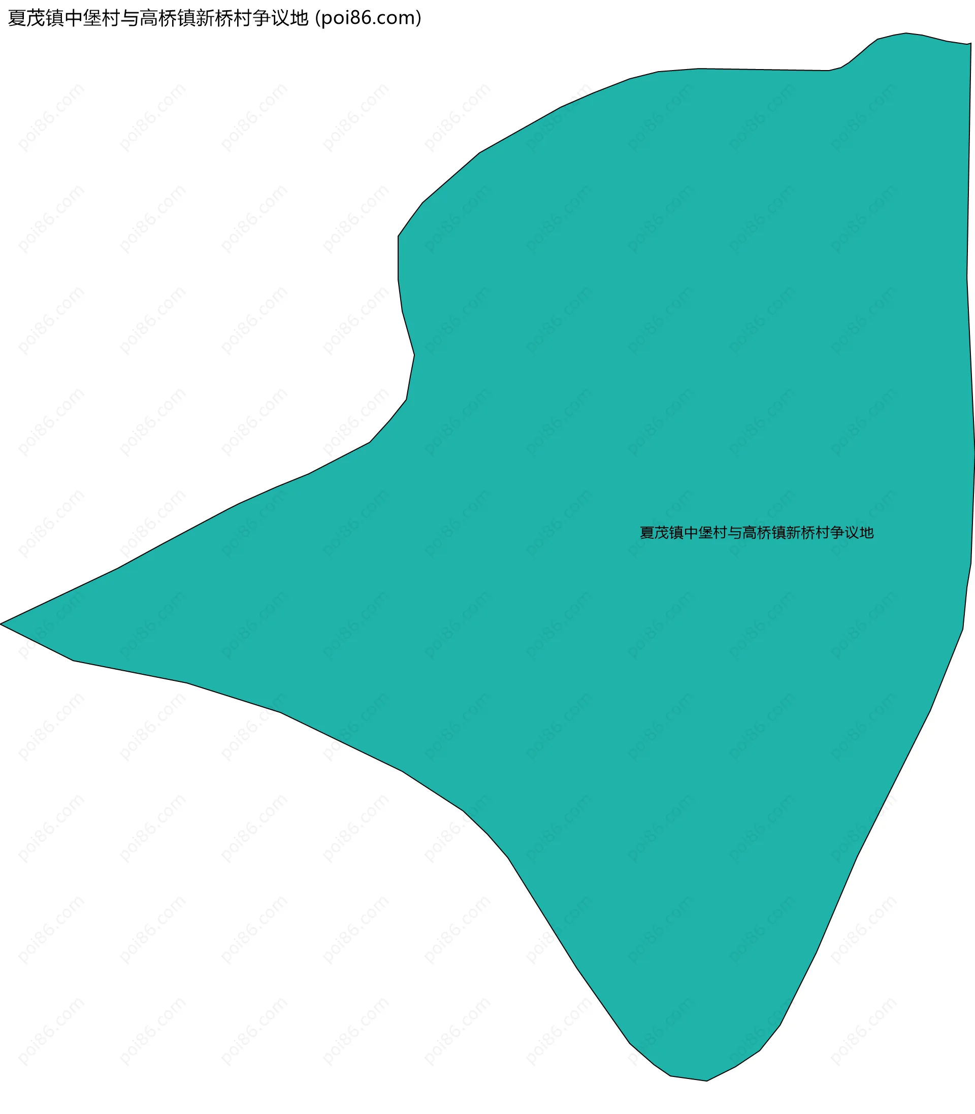 夏茂镇中堡村与高桥镇新桥村争议地边界地图