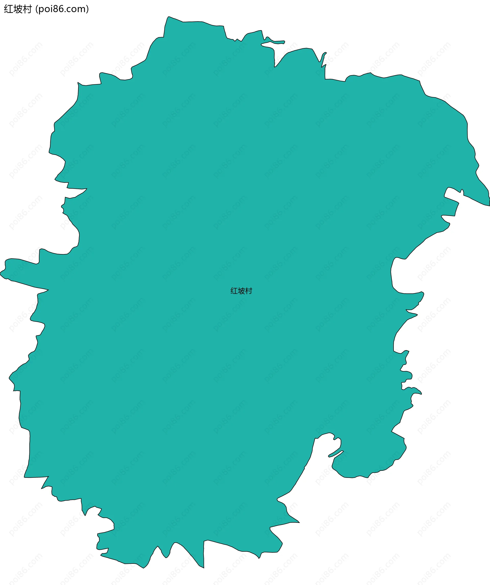 红坡村边界地图