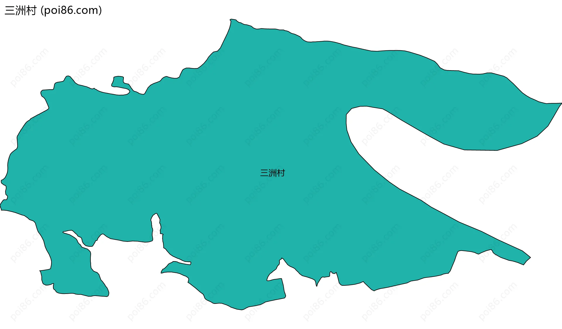 三洲村边界地图