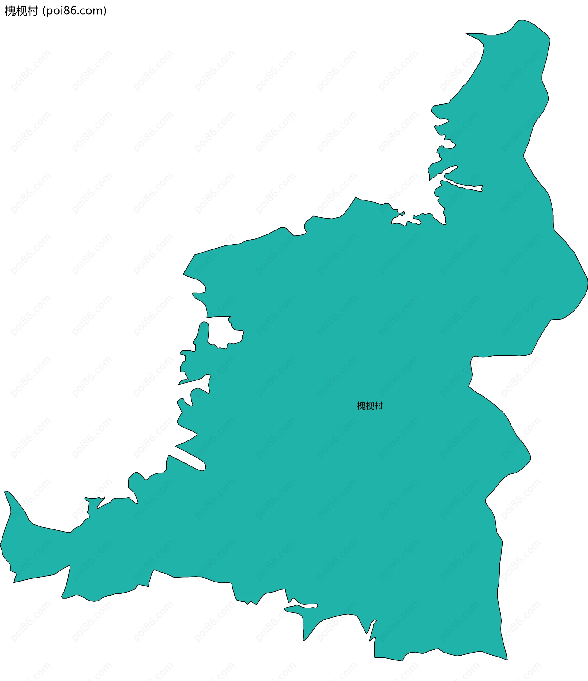 槐枧村边界地图