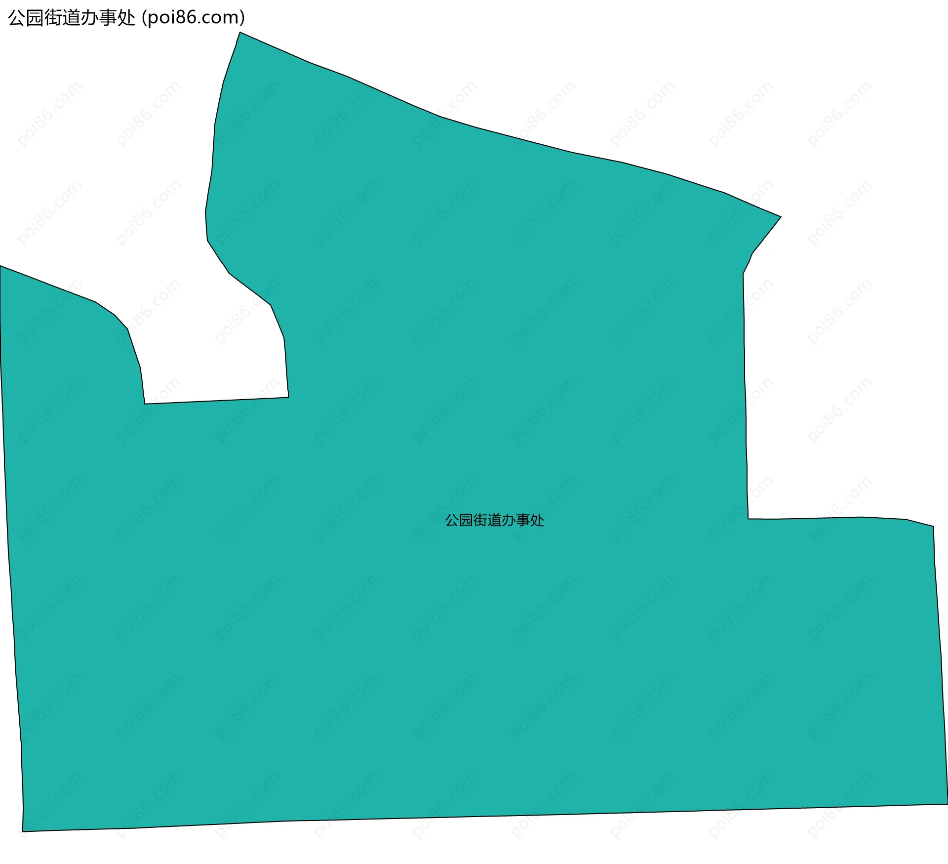公园街道办事处边界地图(五级行政区划)