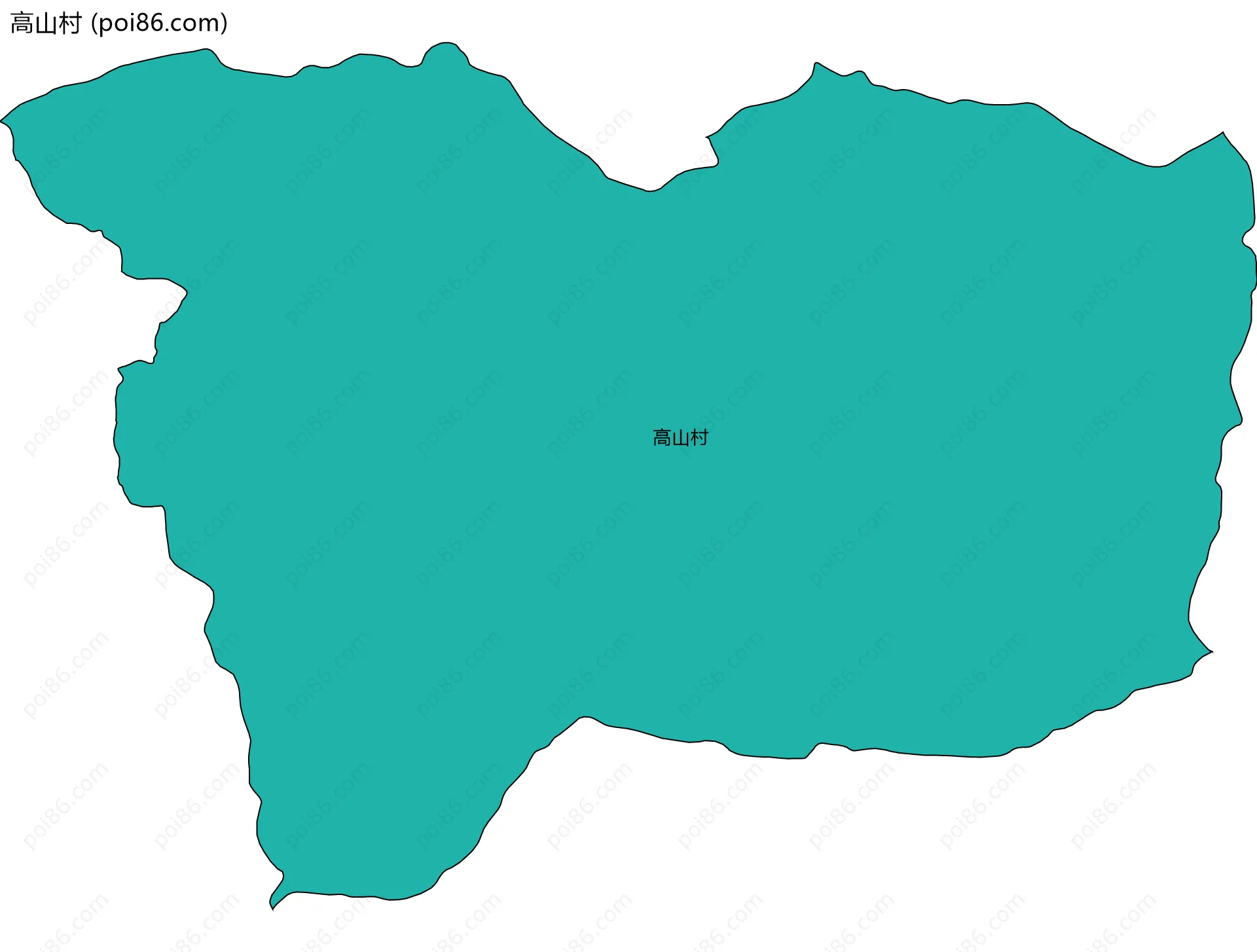 高山村边界地图