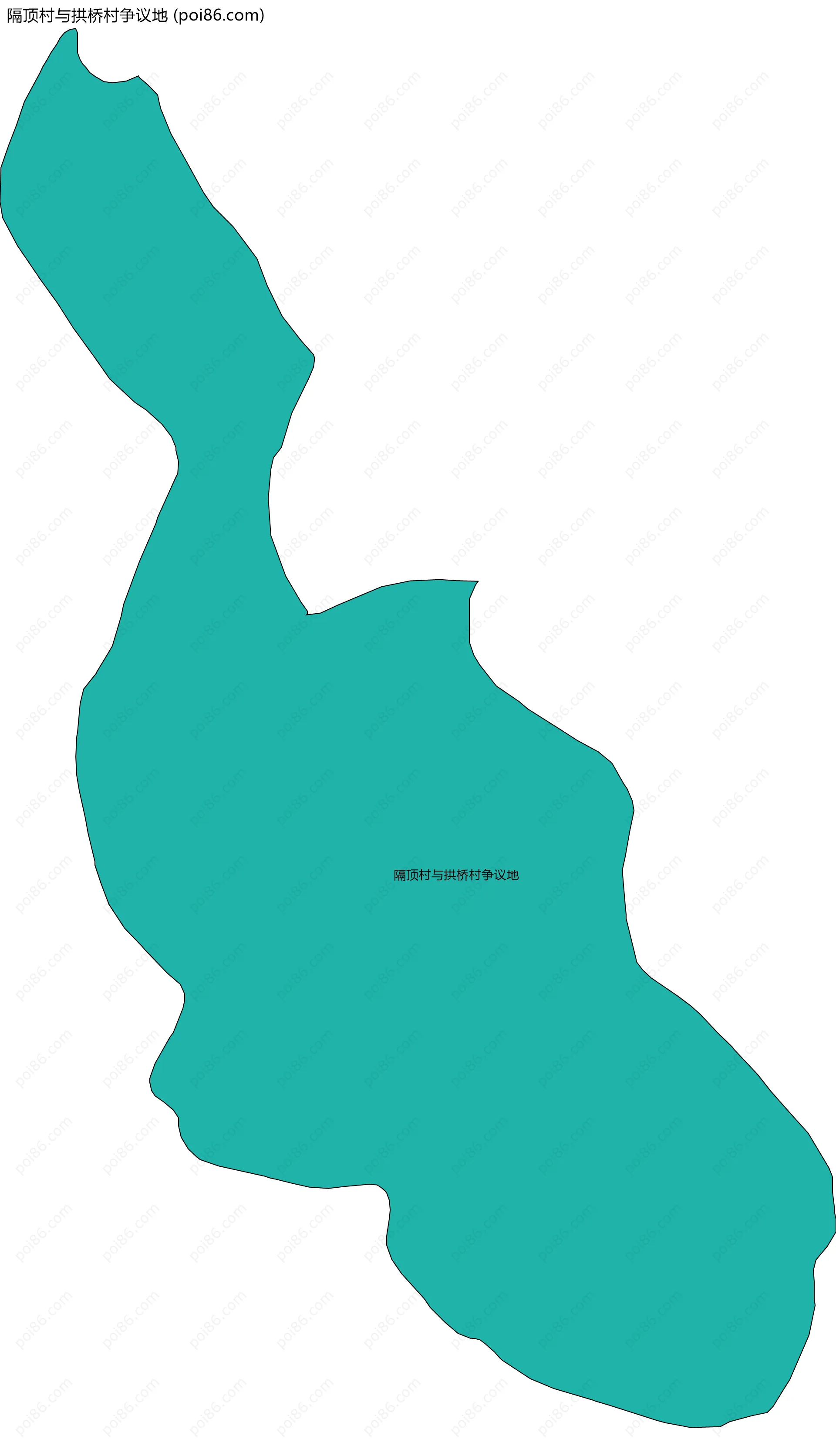 隔顶村与拱桥村争议地边界地图