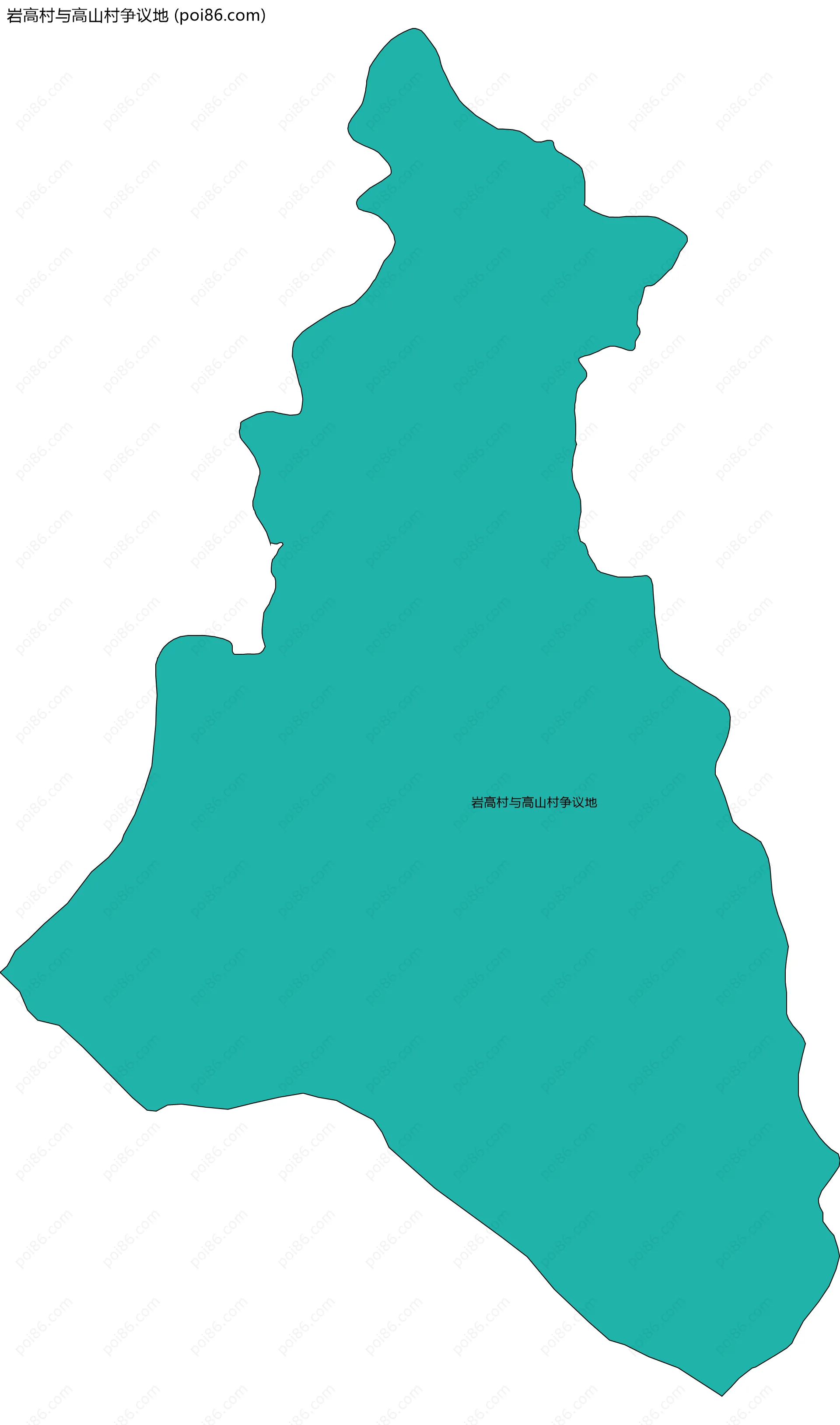 岩高村与高山村争议地边界地图