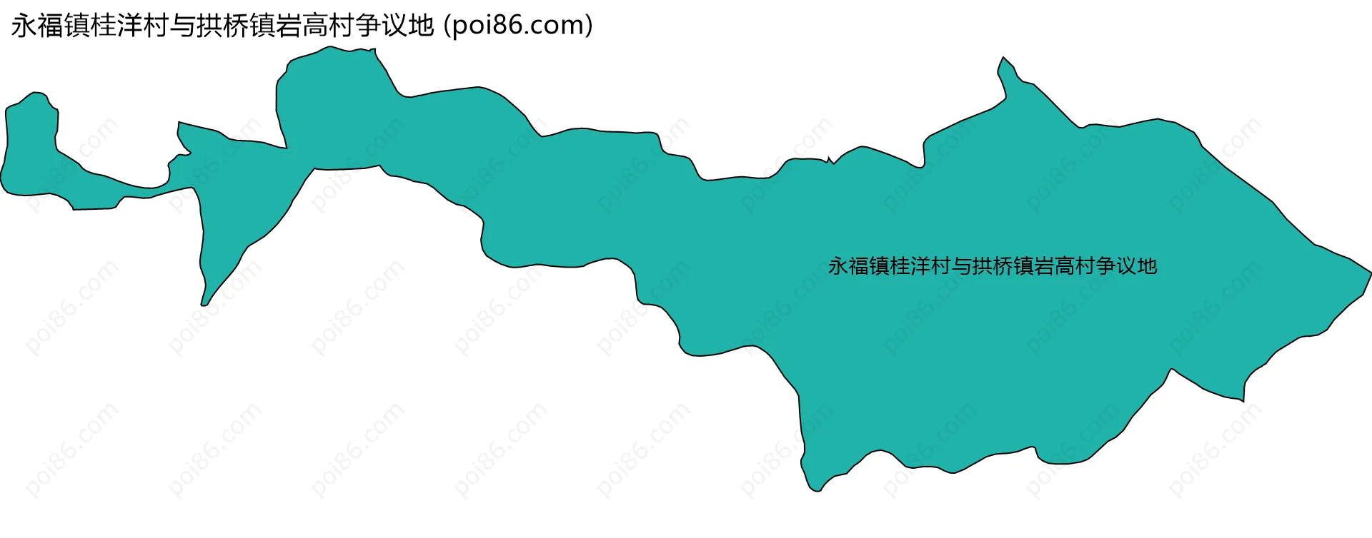 永福镇桂洋村与拱桥镇岩高村争议地边界地图