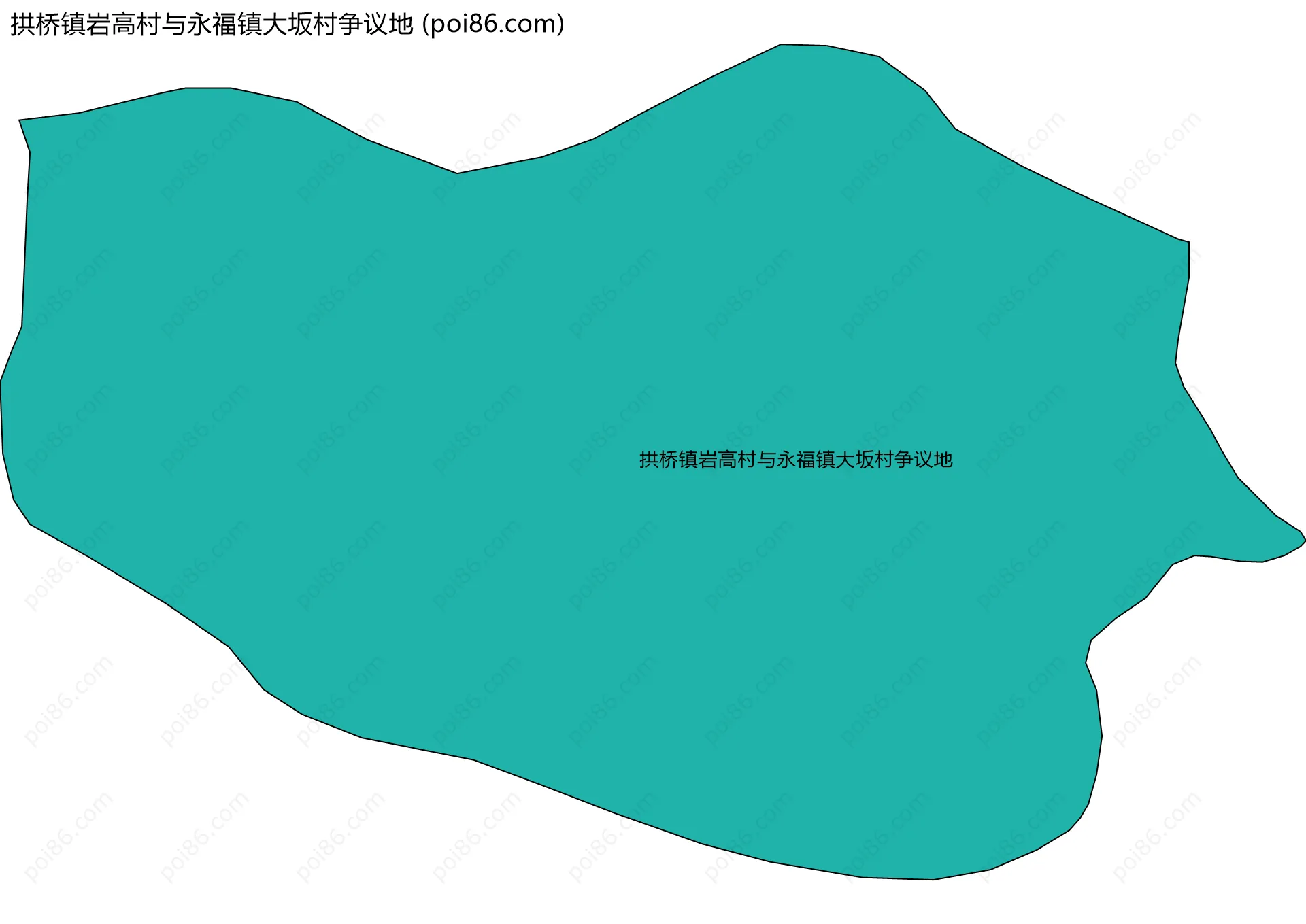 拱桥镇岩高村与永福镇大坂村争议地边界地图