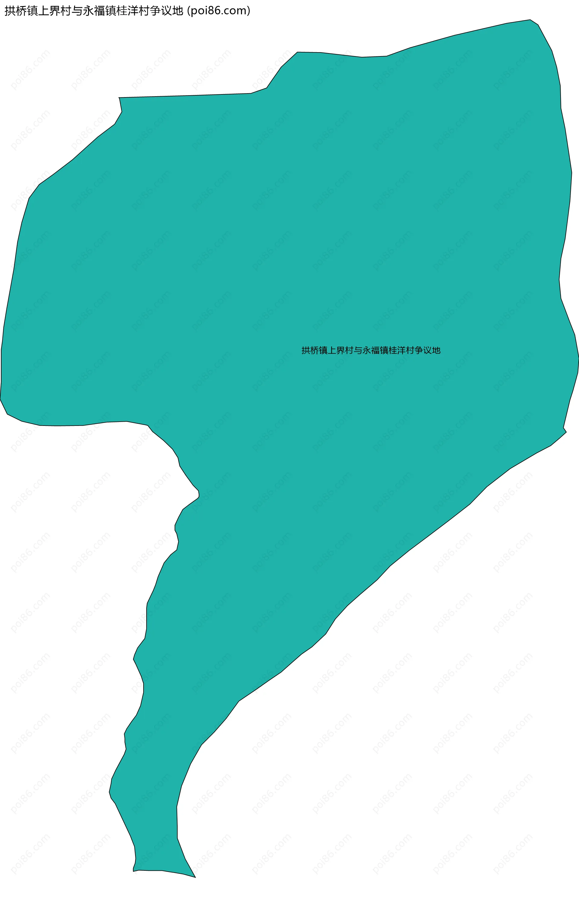 拱桥镇上界村与永福镇桂洋村争议地边界地图