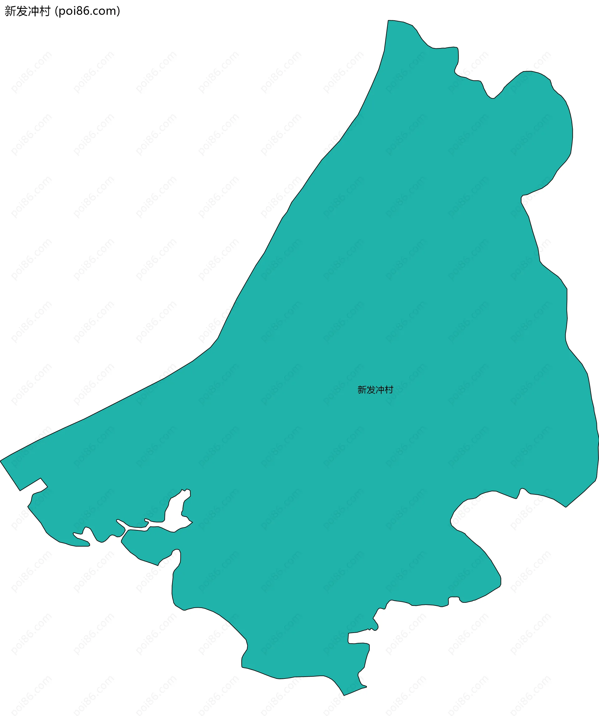 新发冲村边界地图