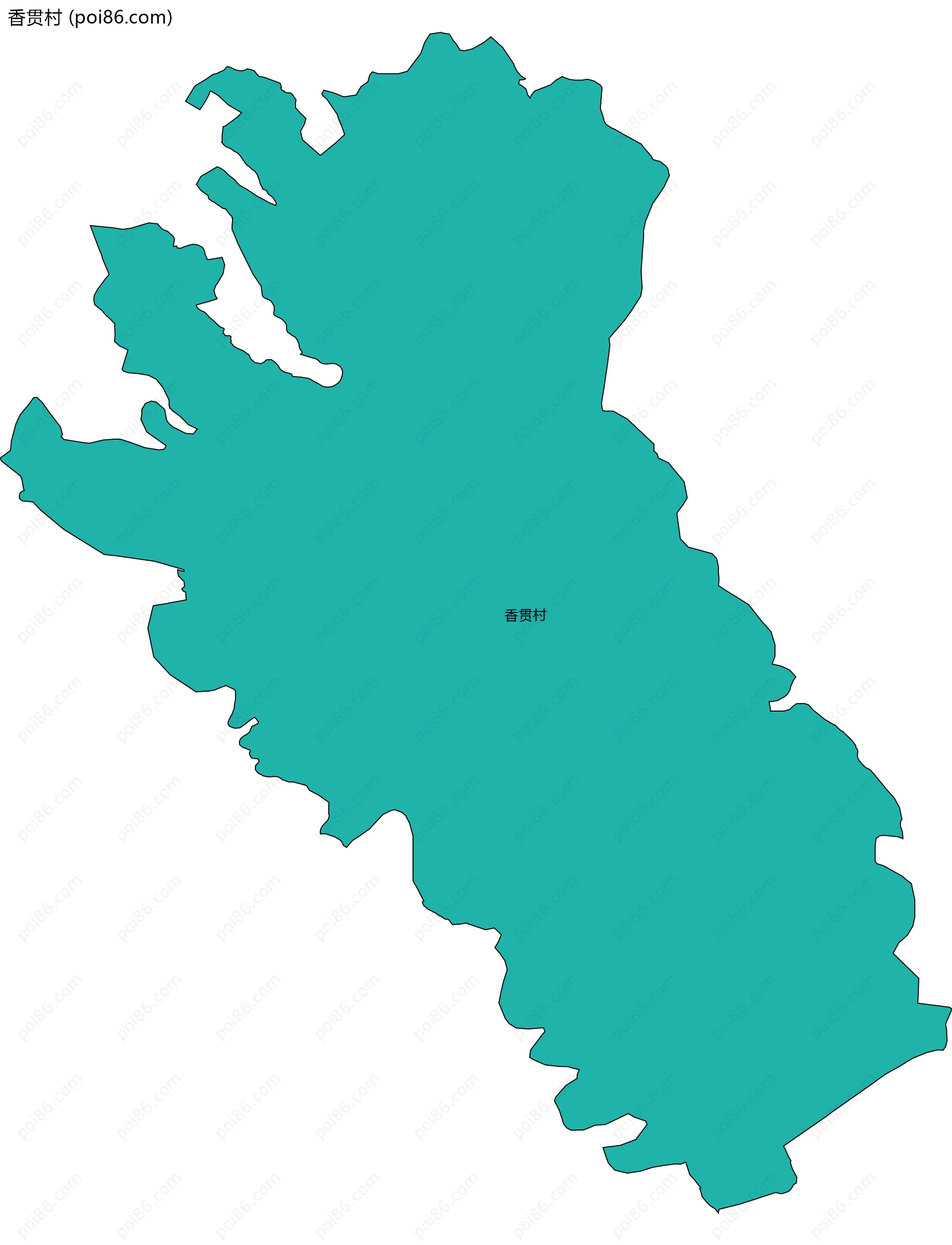 香贯村边界地图